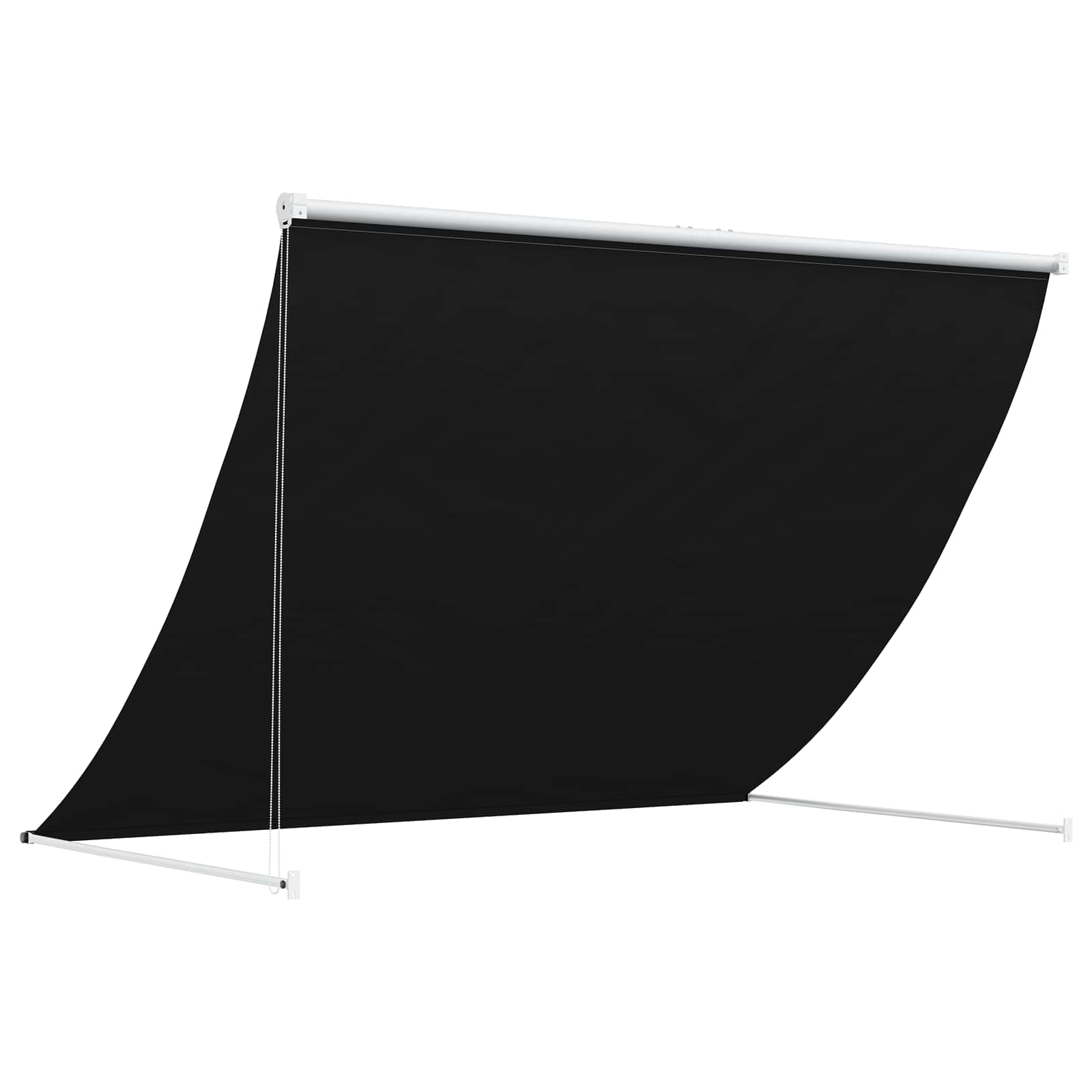 Nadstrešnica Crna 400 x 150 cm 180 g / m² poliester s PU premazom