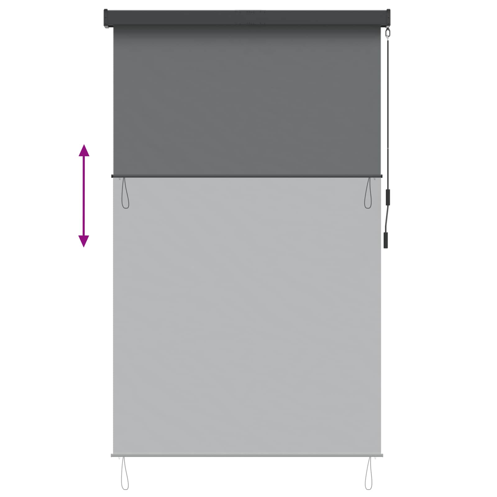 Rolo zavjesa Svjetlosiva 60 x 250 cm Tkanina i aluminij