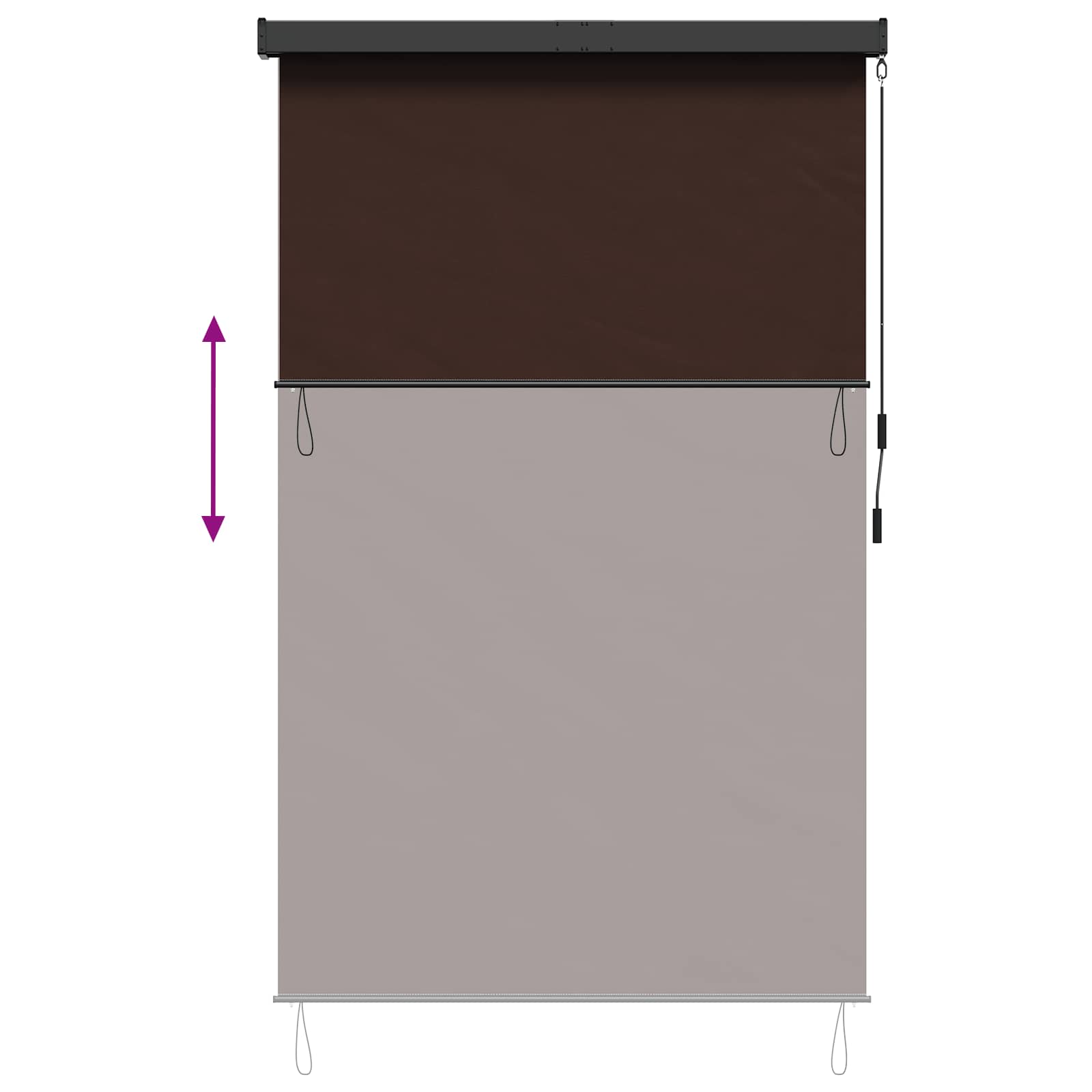 Rolo zavjesa Smeđa 80 x 250 cm Tkanina i aluminij