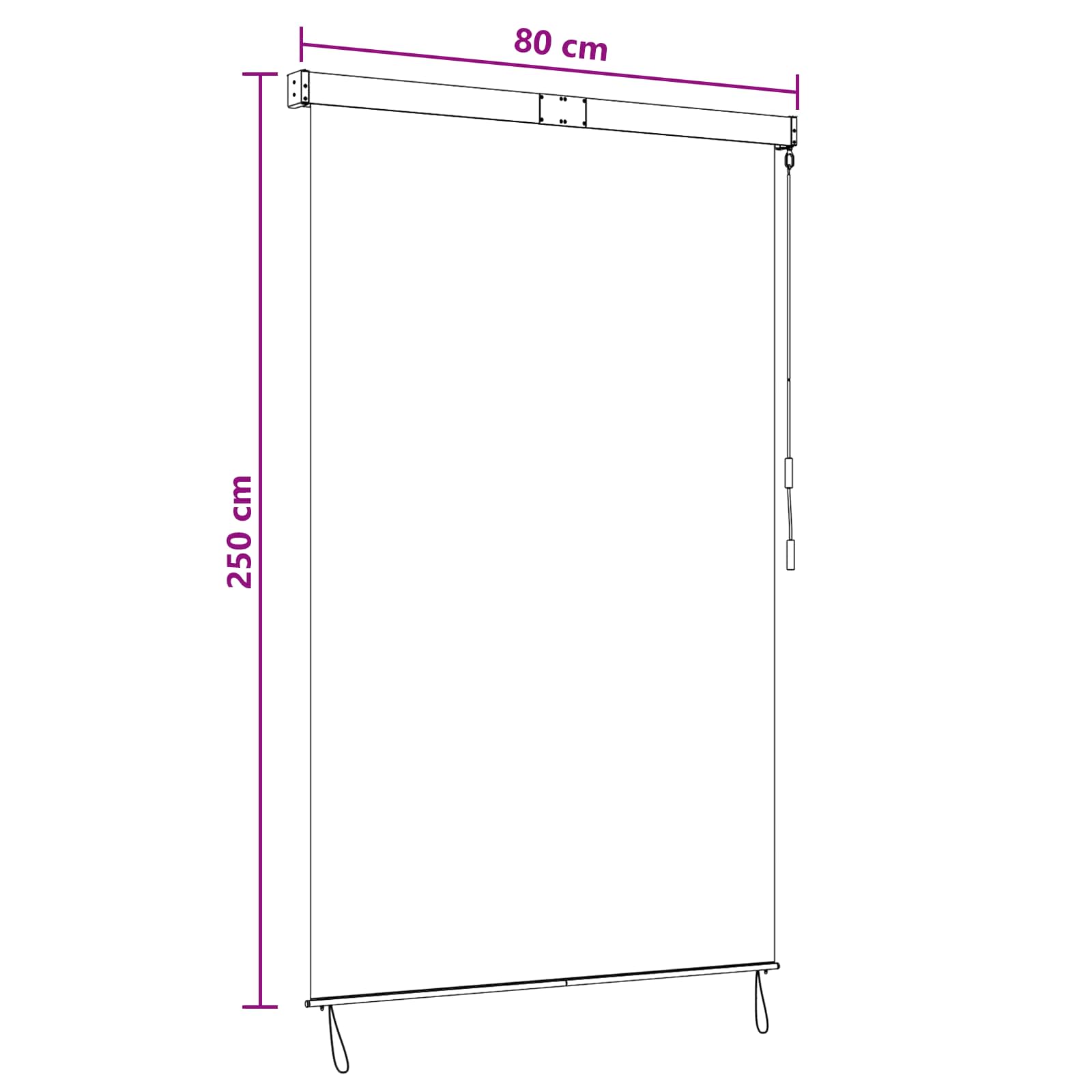 Rolo zavjesa Smeđa 80 x 250 cm Tkanina i aluminij