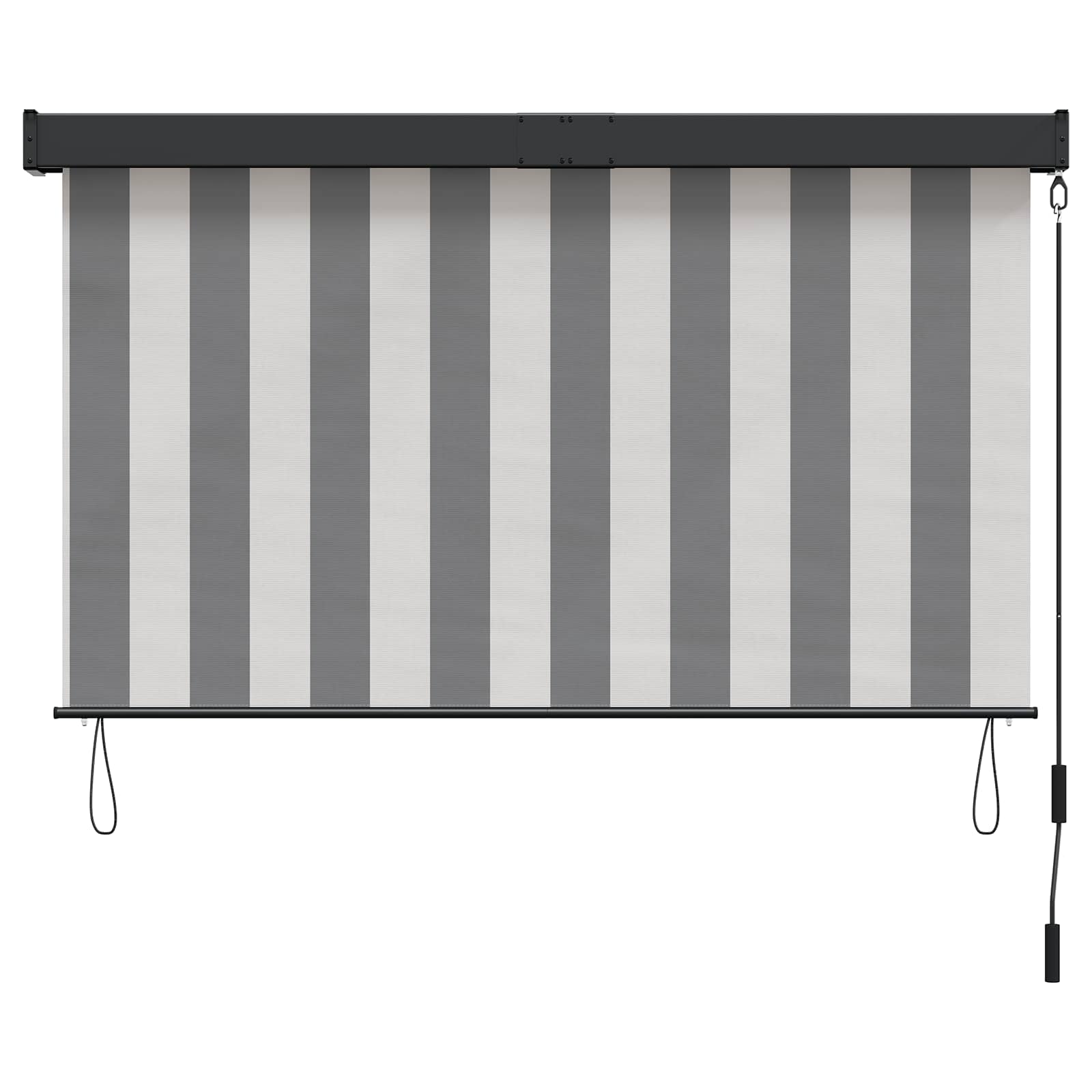 Rolo zavjesa Antracit i bijelo 100 x 250 cm Tkanina i aluminij