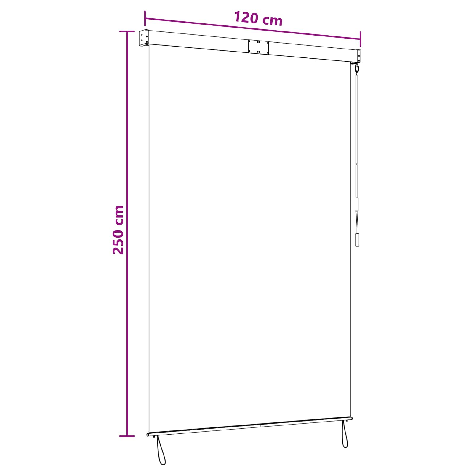 Rolo zavjesa Svjetlosiva 120 x 250 cm Tkanina i aluminij