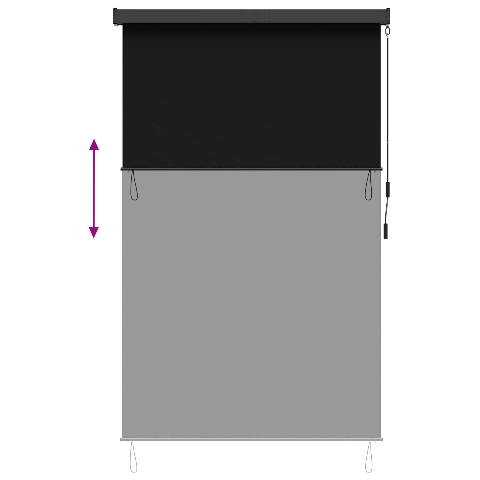 Rolo zavjesa Crna 160 x 250 cm Tkanina i aluminij