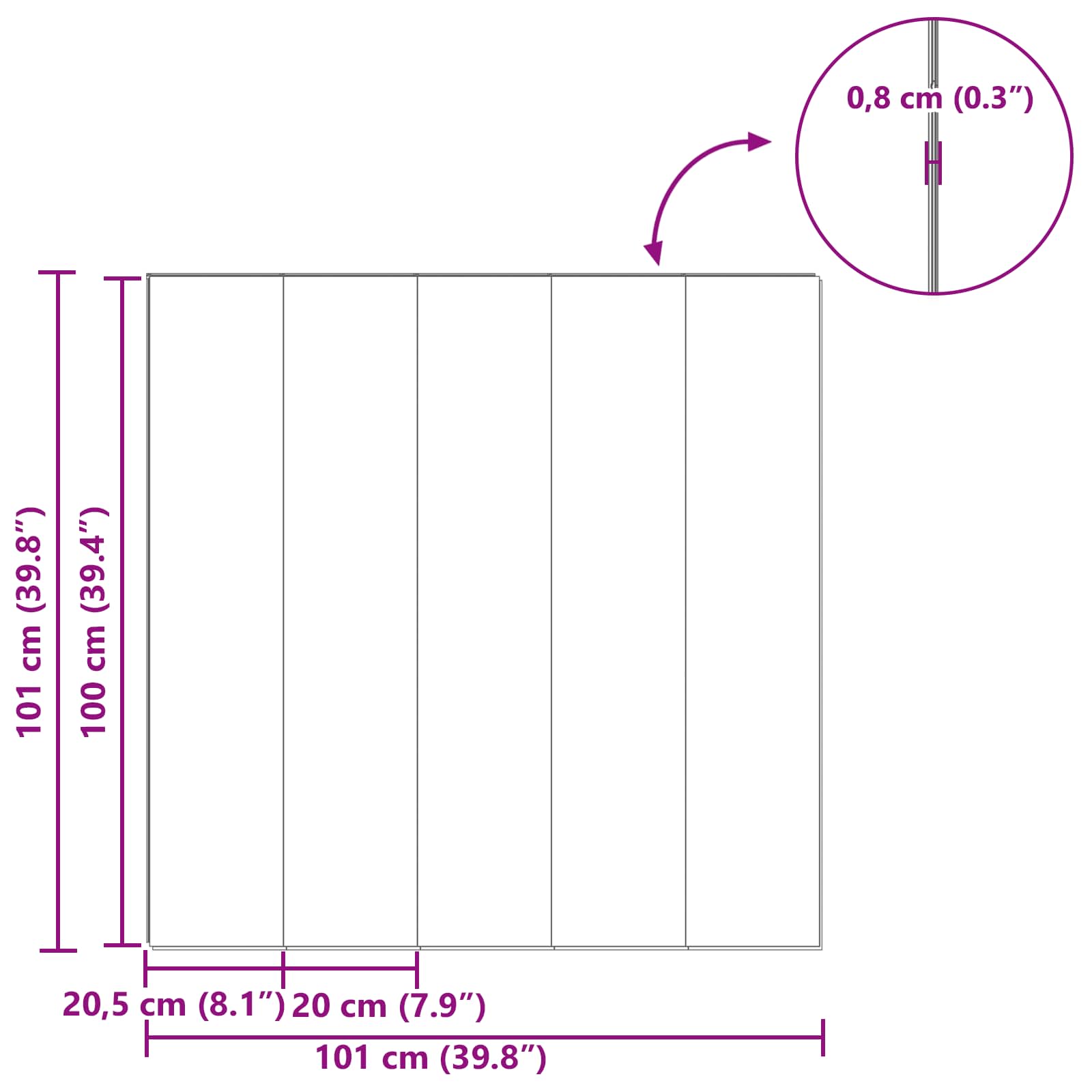 Laminatna podnica 5 pcs Tamni orah 101 x 20 x 0,8 cm