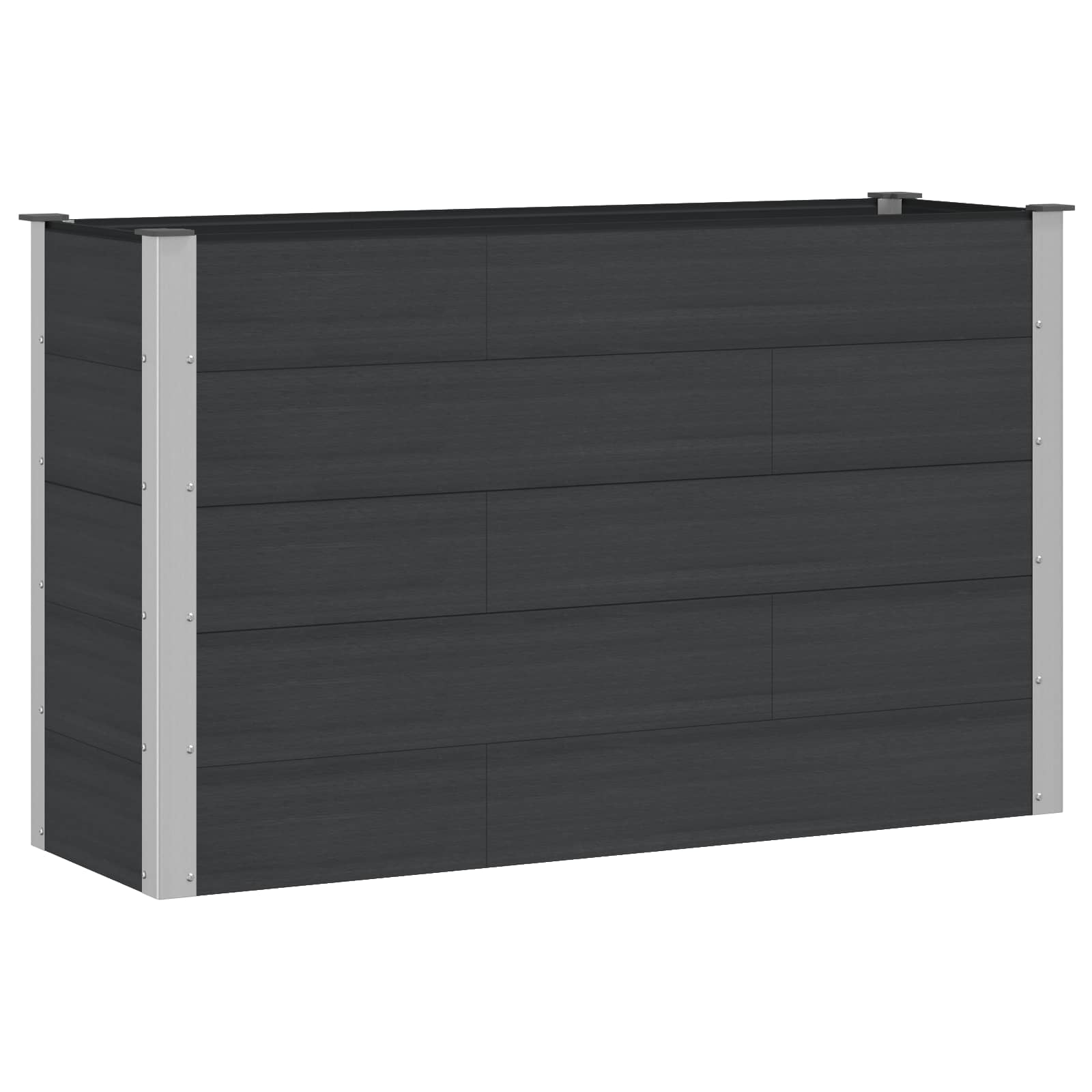 Povišena vrtna gredica Crna 150 x 50 x 91 cm