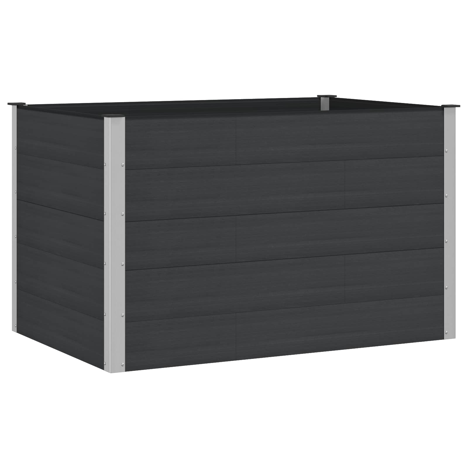 Povišena vrtna gredica Crna 150 x 100 x 91 cm