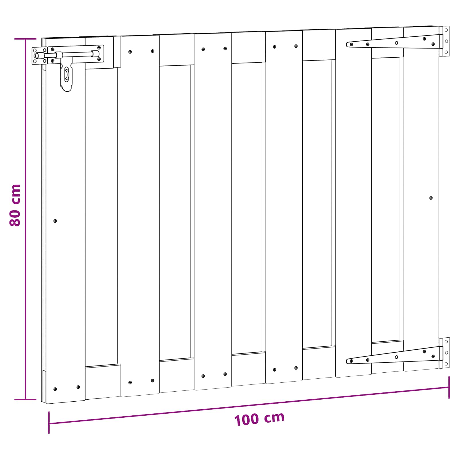 Vrtna vrata 100 x 80 cm WPC i aluminij Crna