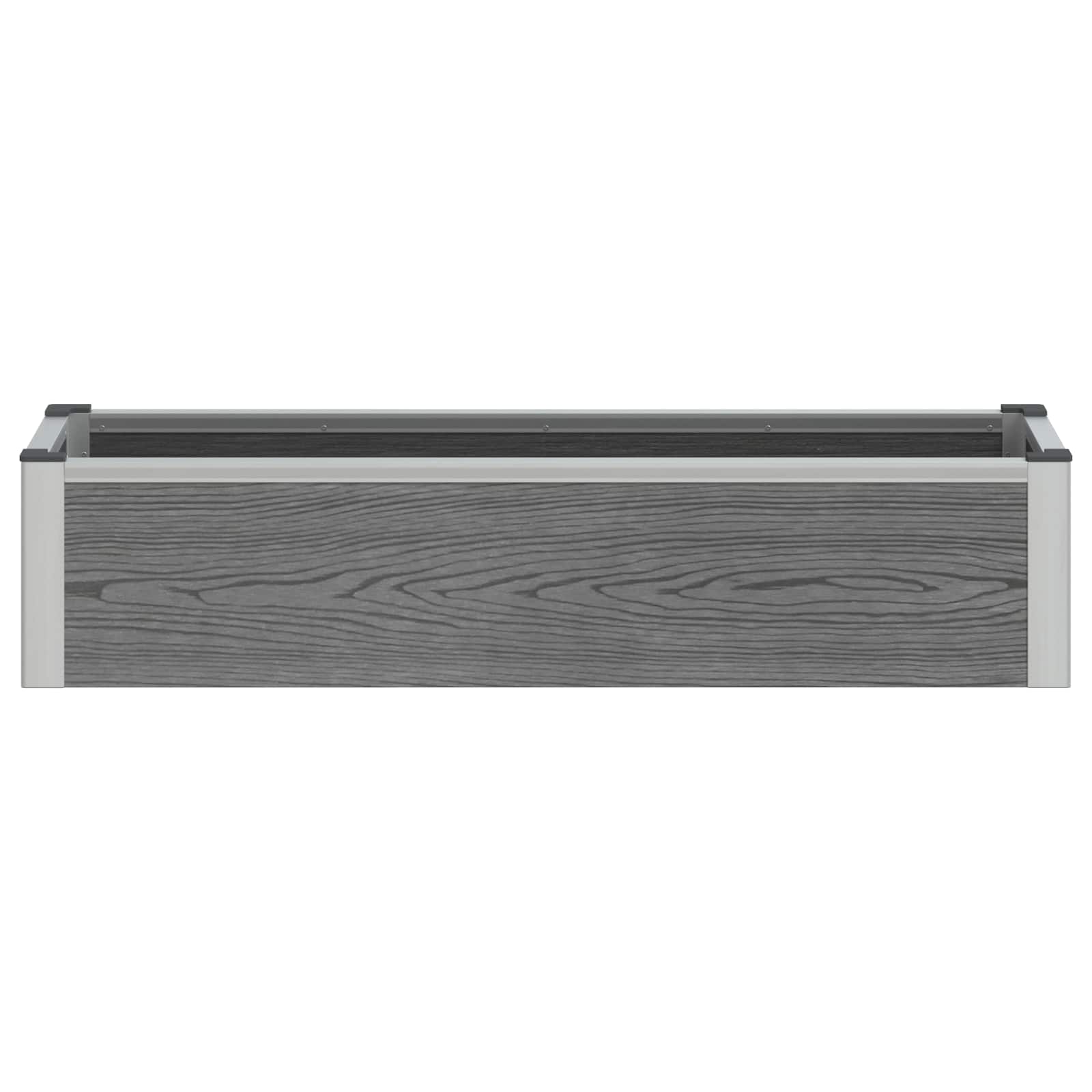 Povišena vrtna gredica Siva 100 x 30 x 22 cm WPC i aluminij