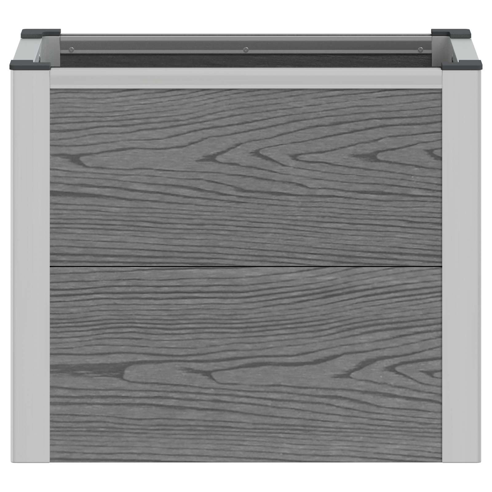 Povišena vrtna gredica Siva 50 x 30 x 22 cm WPC i aluminij