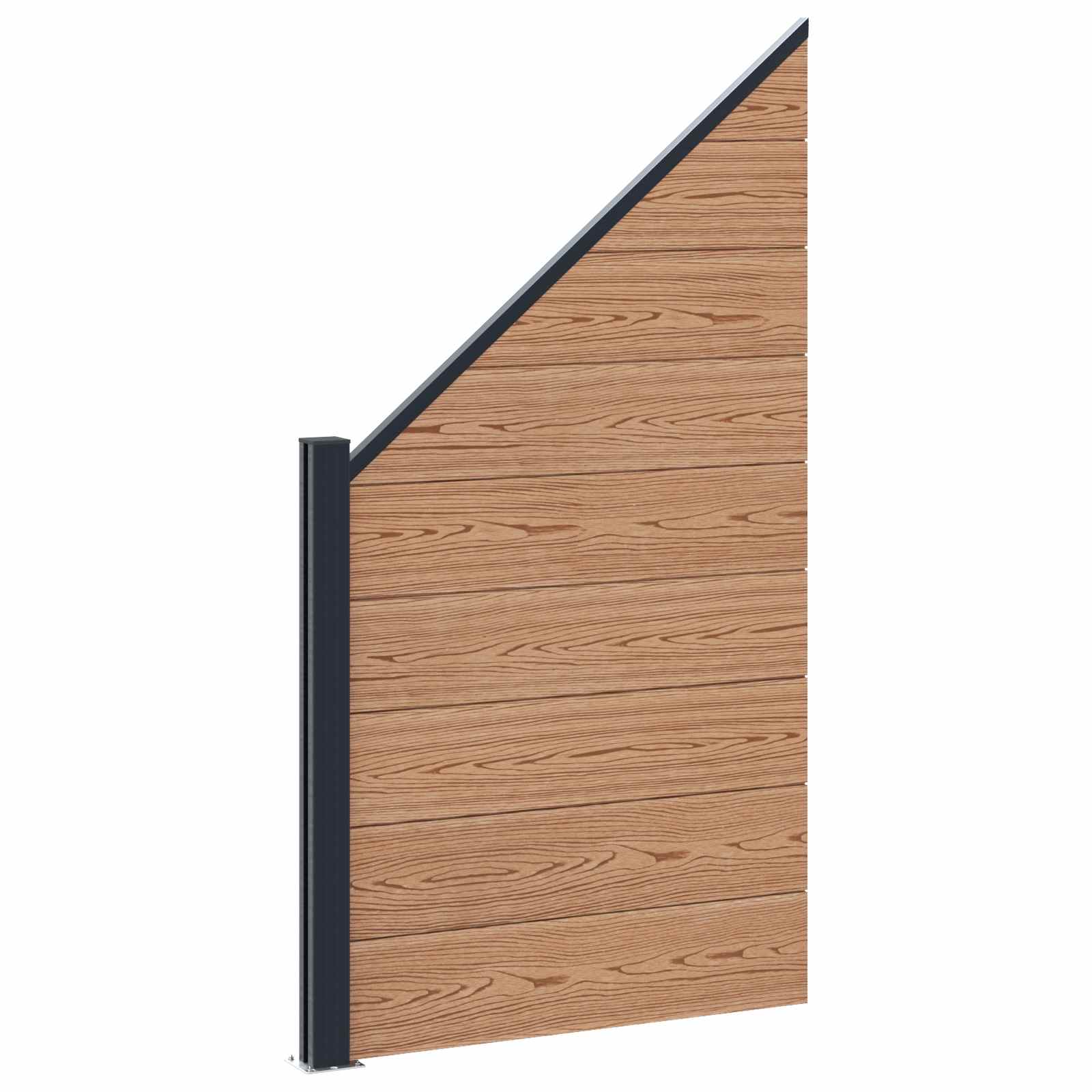 Panel ograde 11 pcs WPC i aluminij Smeđa