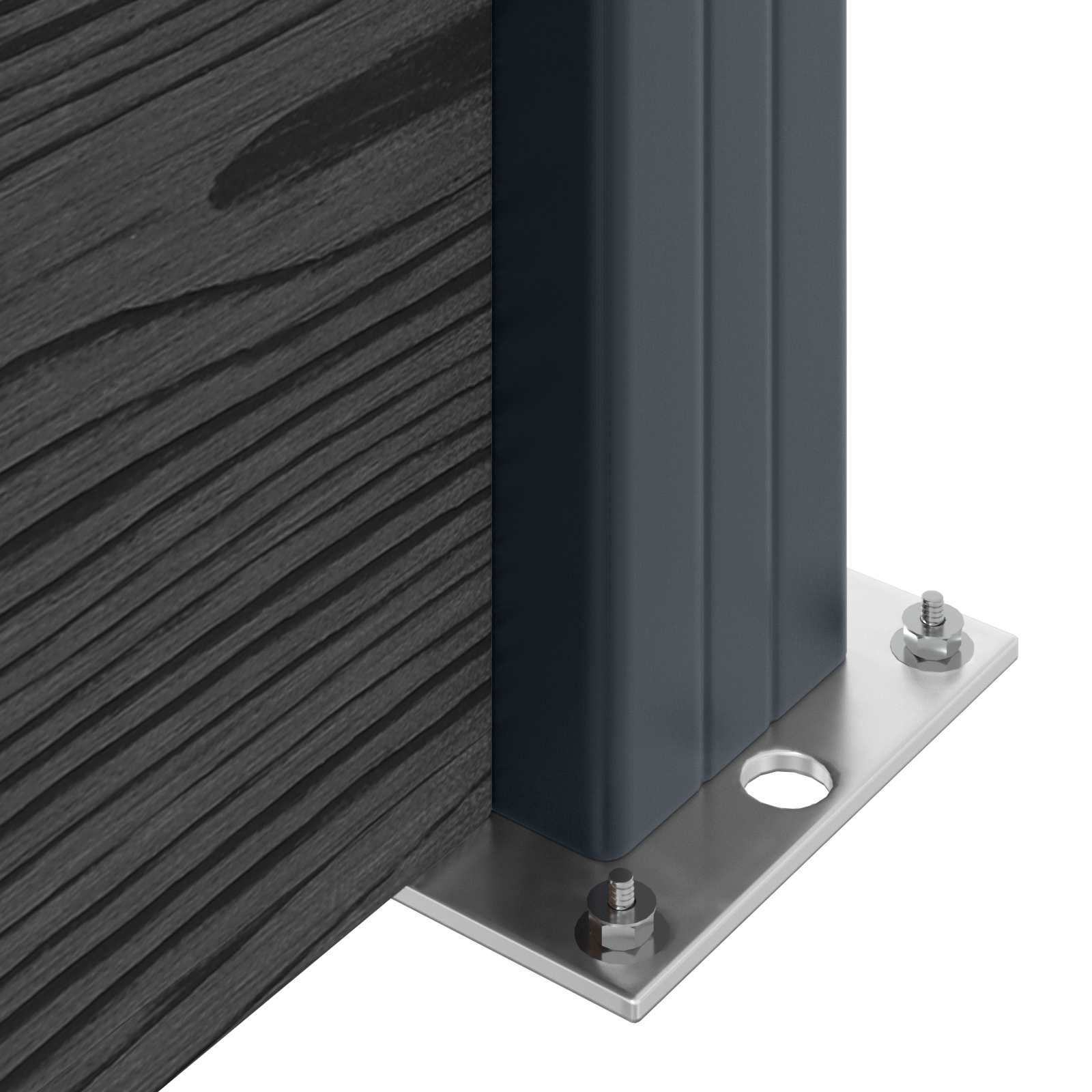 Panel ograde 6 pcs WPC i aluminij Crna