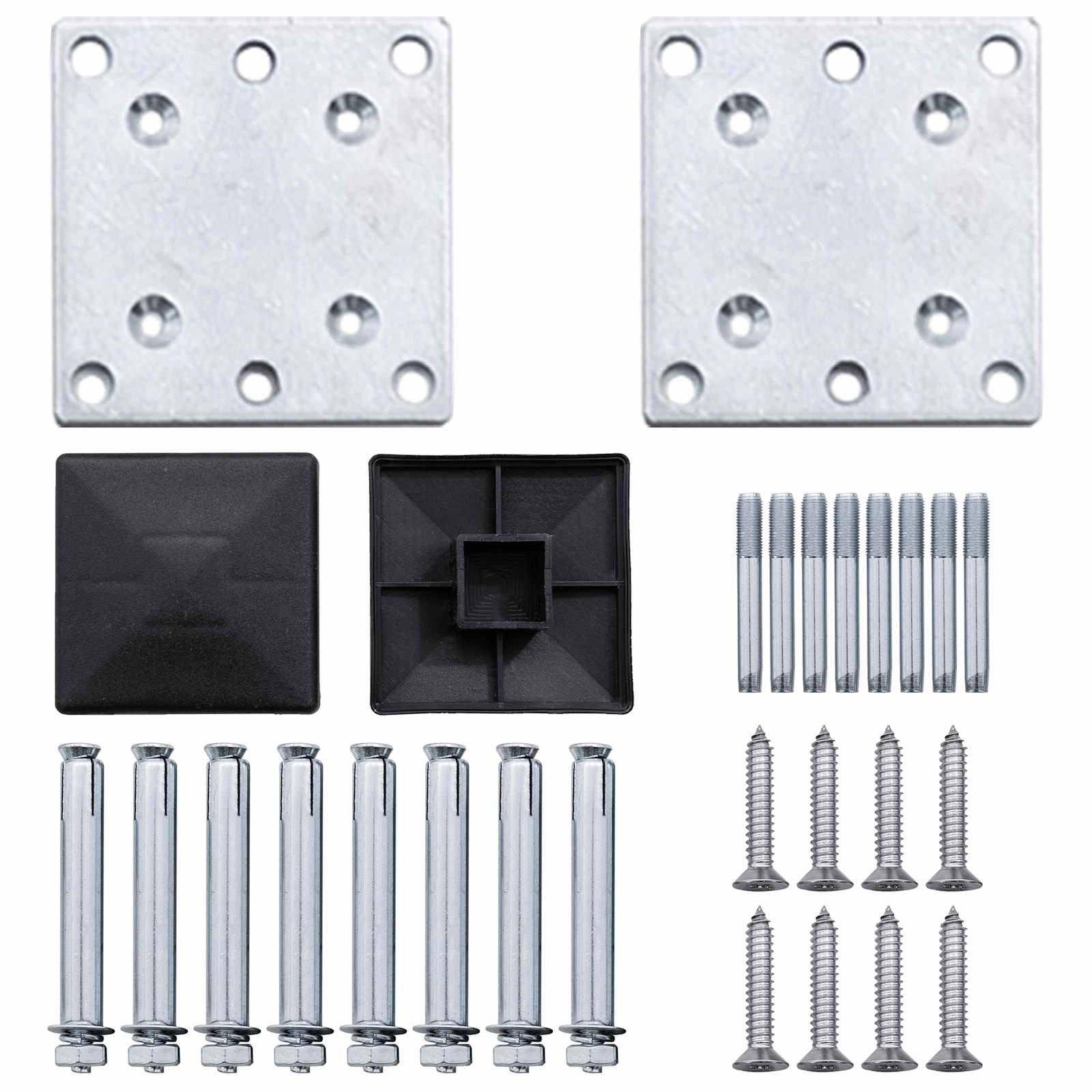 Panel ograde 10 pcs WPC i aluminij Crna