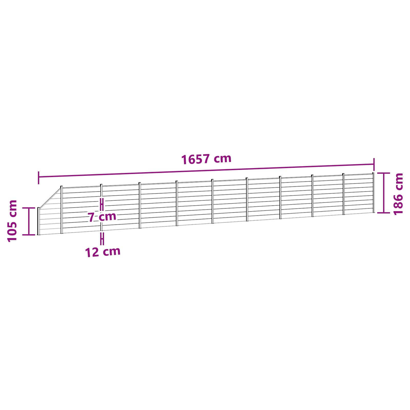 Panel ograde 10 pcs WPC i aluminij Crna