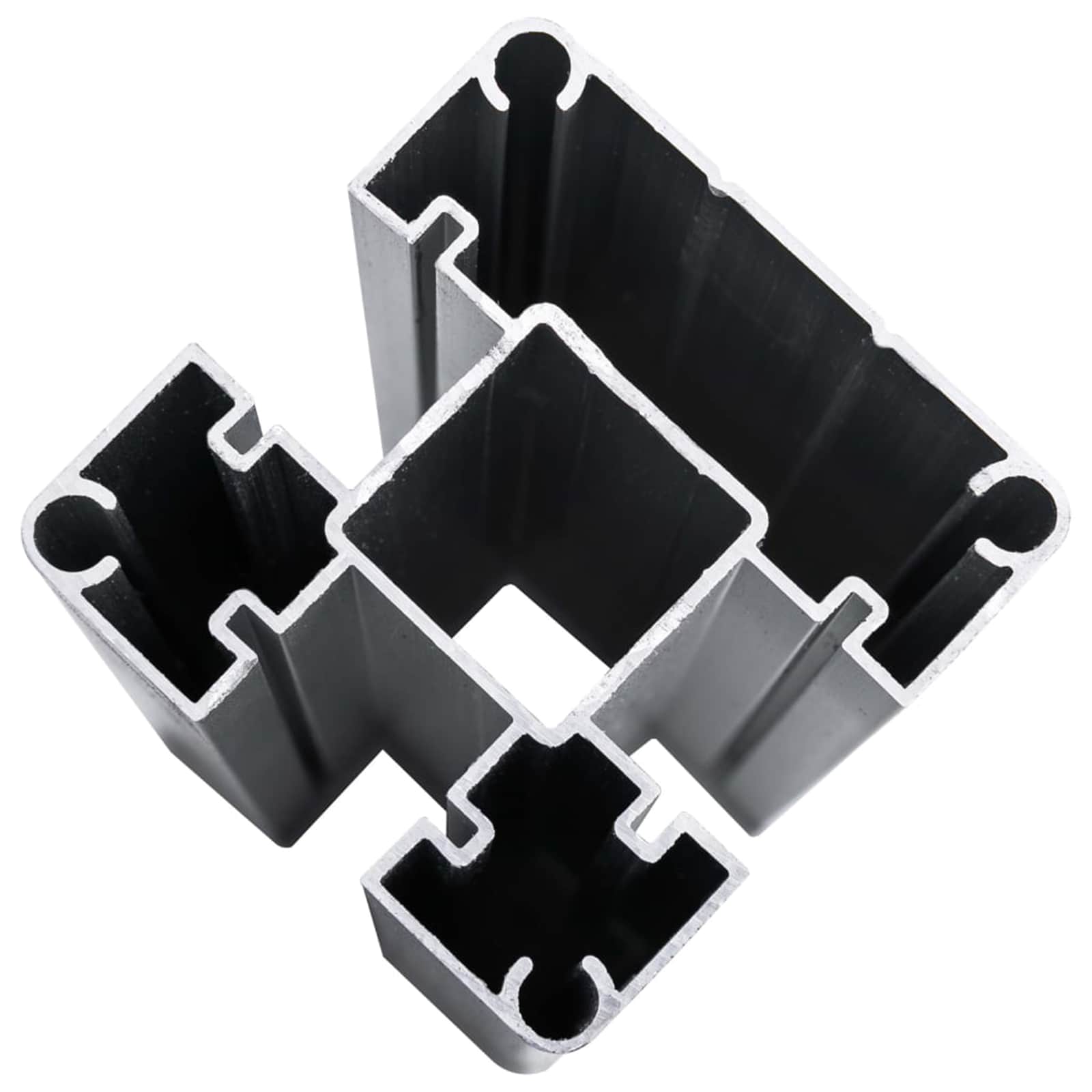 Panel ograde 5 pcs WPC i aluminij Siva