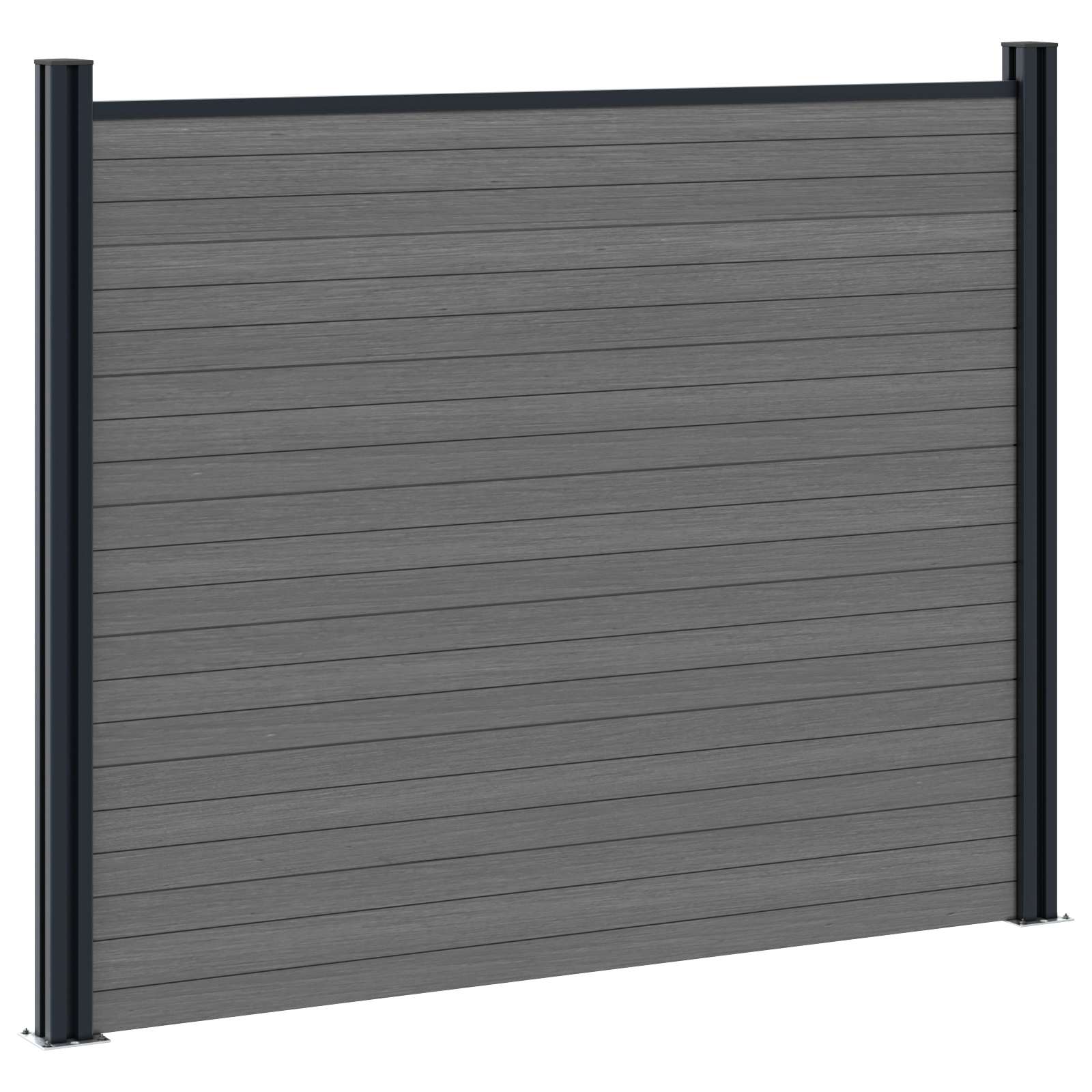 Panel ograde 5 pcs WPC i aluminij Siva
