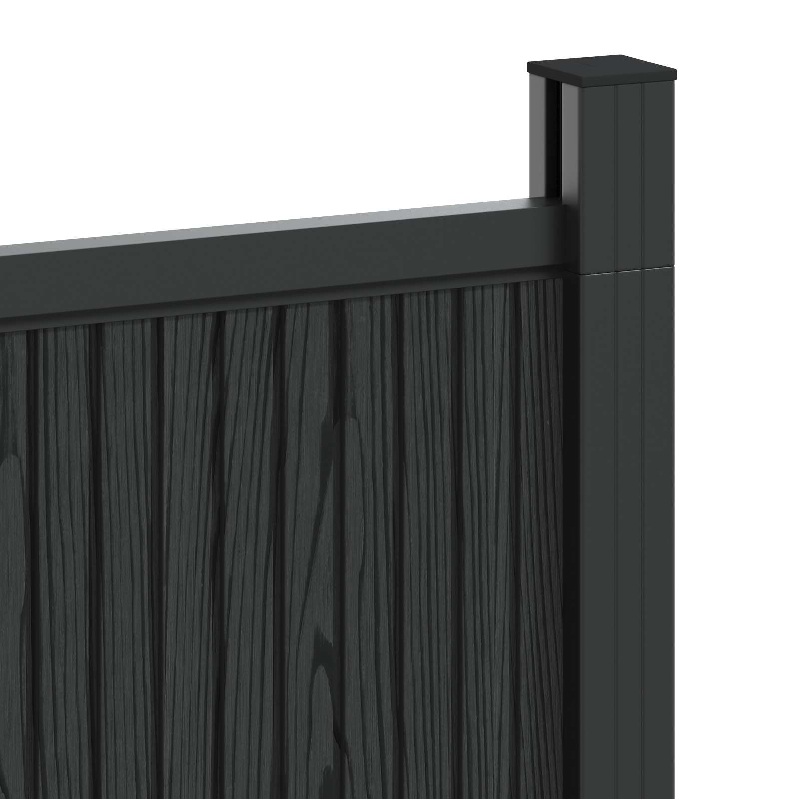 Panel ograde 10 pcs WPC i aluminij Crna