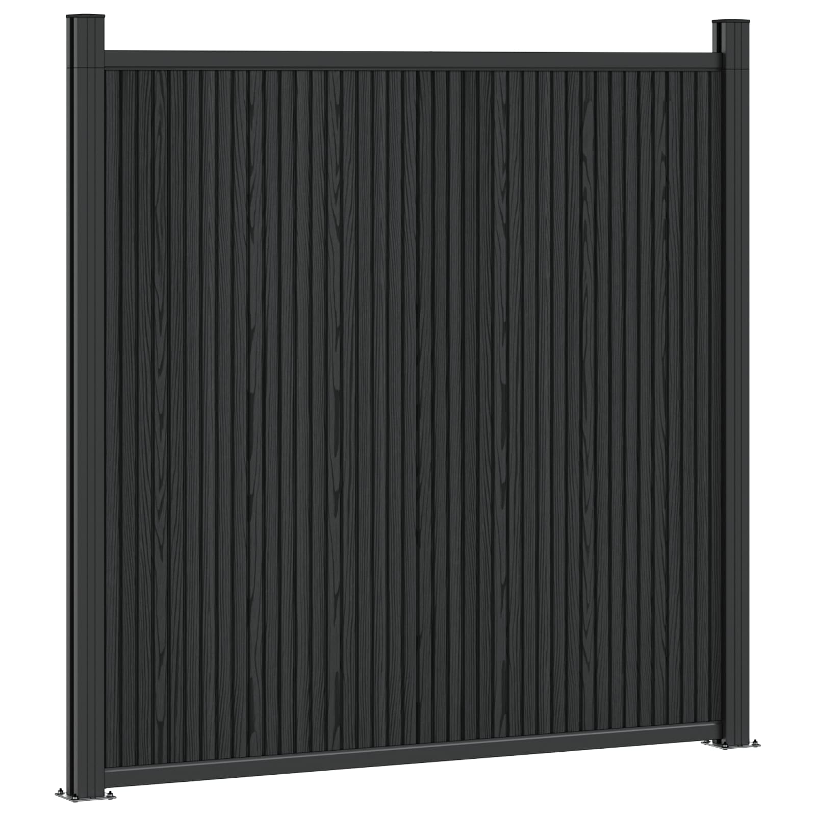 Panel ograde 10 pcs WPC i aluminij Crna