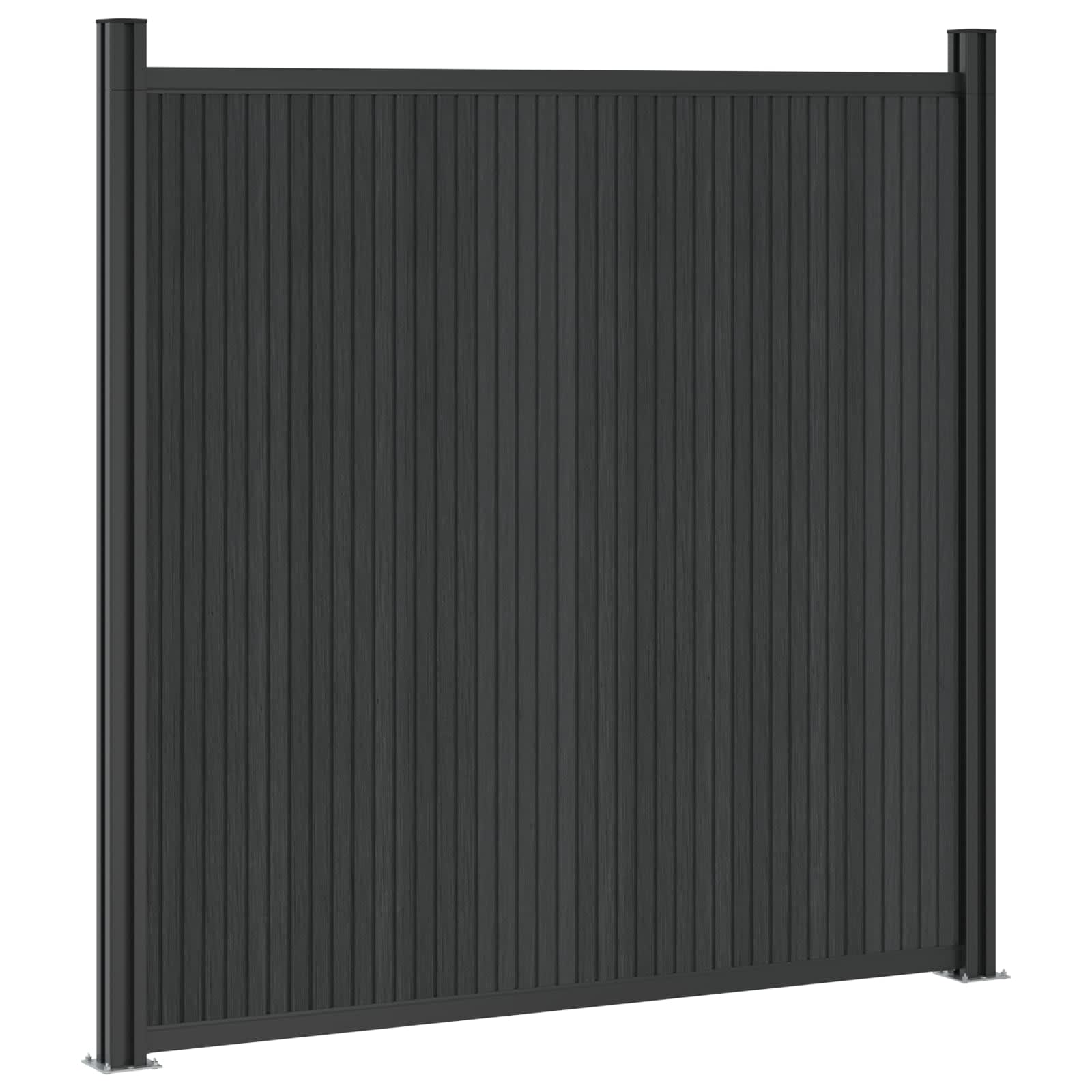 Panel ograde 10 pcs WPC i aluminij Crna
