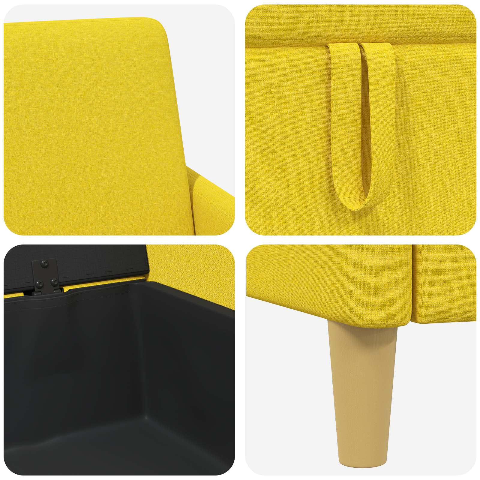 Sofa s pohranom Svijetlo žuta 72 x 78 x 87 cm Poliester