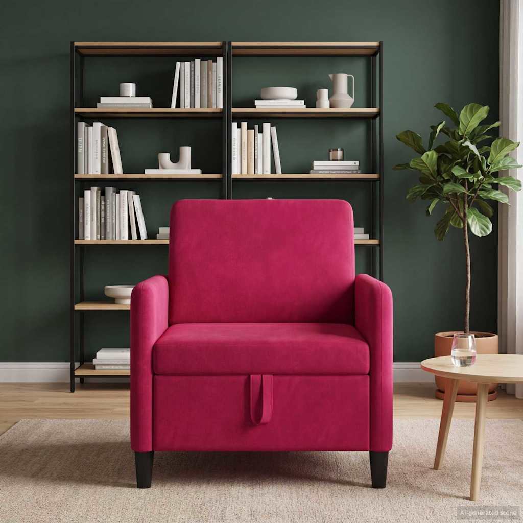 Sofa s pohranom Vinska crvena 72 x 78 x 87 cm Poliester