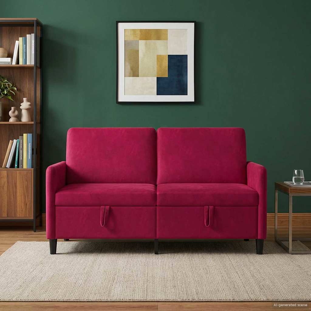 Sofa s pohranom Vinska crvena 152 x 78 x 87 cm Poliester