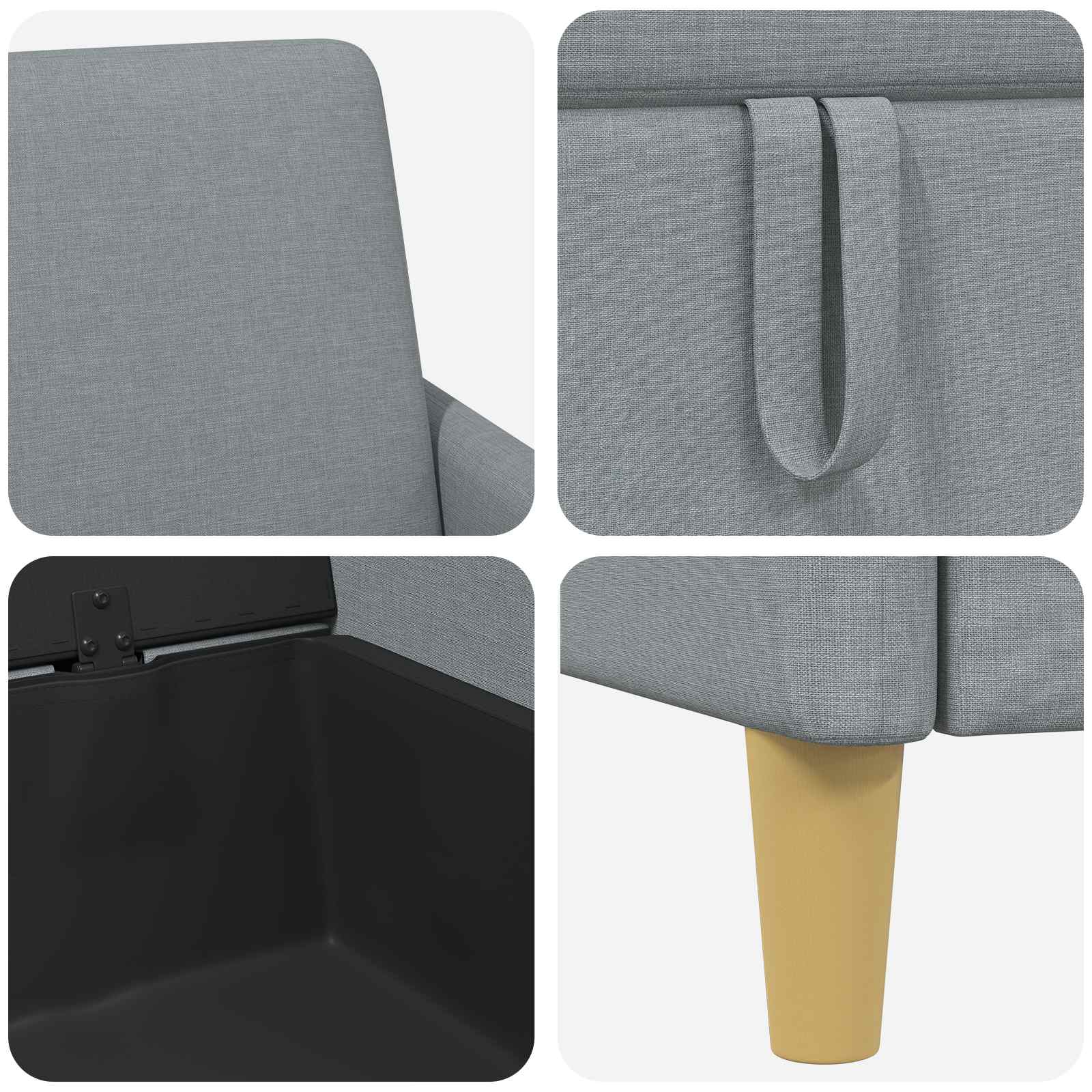 Sofa s pohranom Svjetlosiva 172 x 78 x 87 cm Poliester