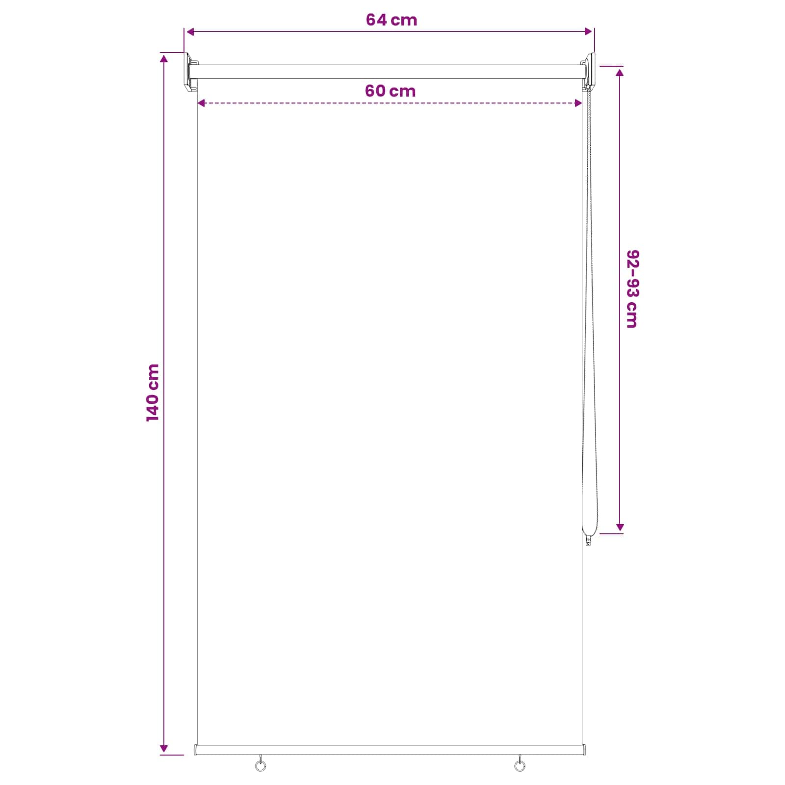 Roleta zaštita od UV zračenja Krem 60 x 140 cm Poliester