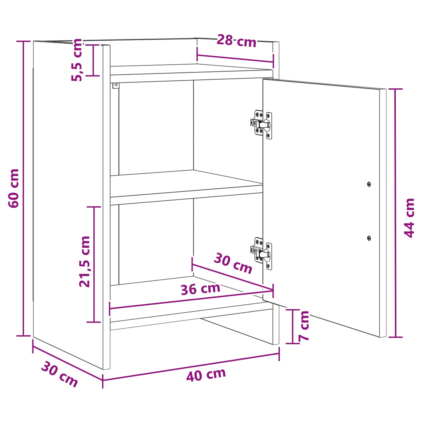 Noćni ormarići Betonska siva 40 x 30 x 60 cm Konstruirano drvo