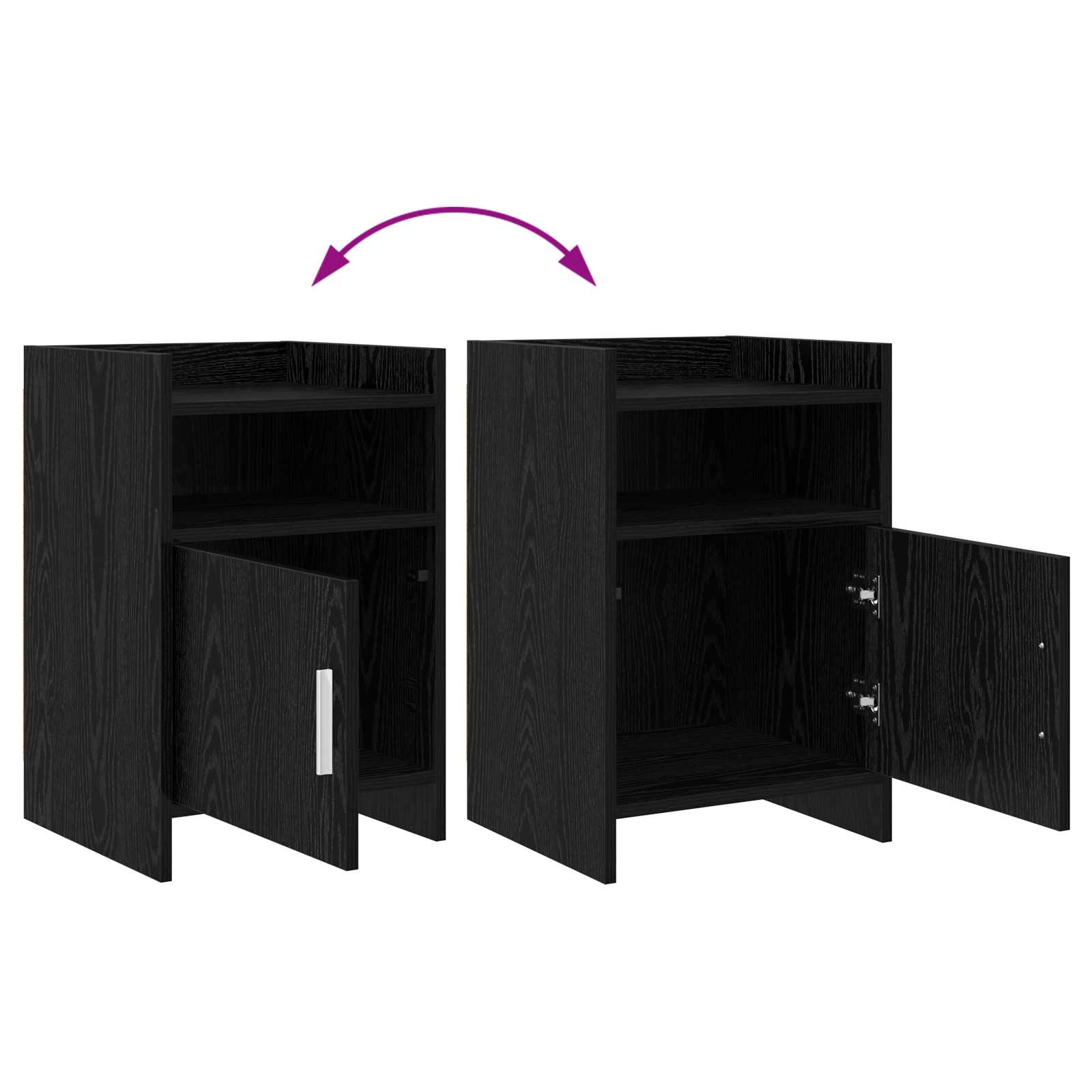 Noćni ormarići 2 pcs Crni hrast 40 x 36 x 60 cm