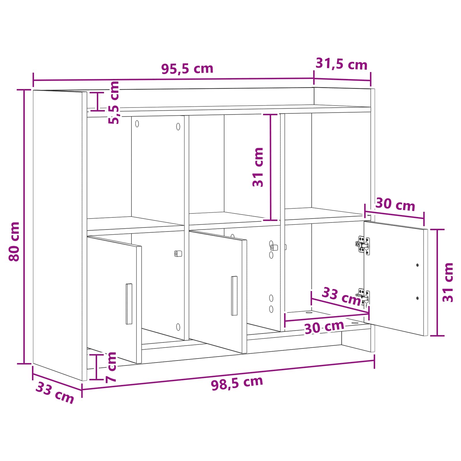 Kreveta Siva Sonoma 98,5 x 33 x 80 cm Konstruirano drvo