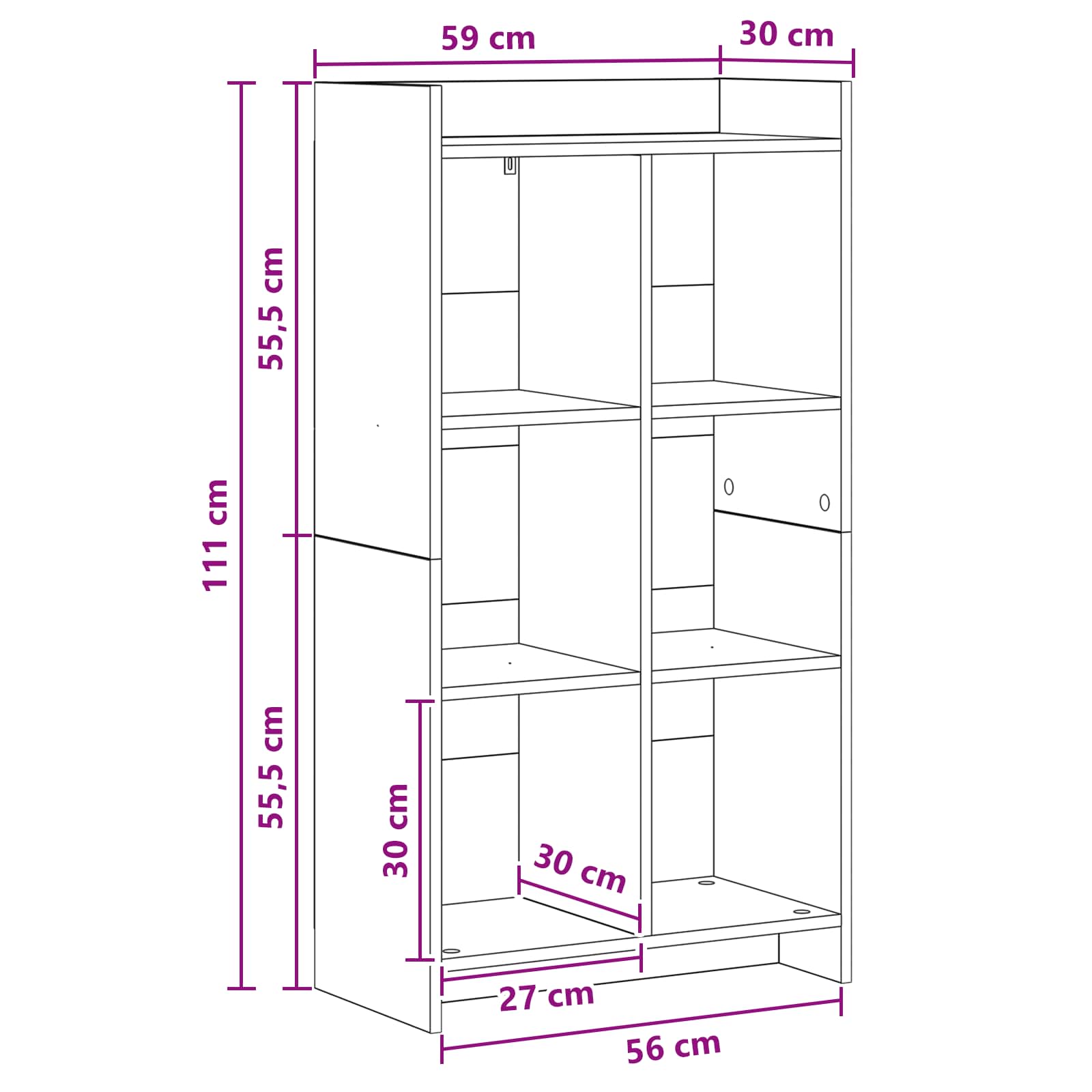 Police za knjige Siva Sonoma 59 x 30 x 111 cm Konstruirano drvo
