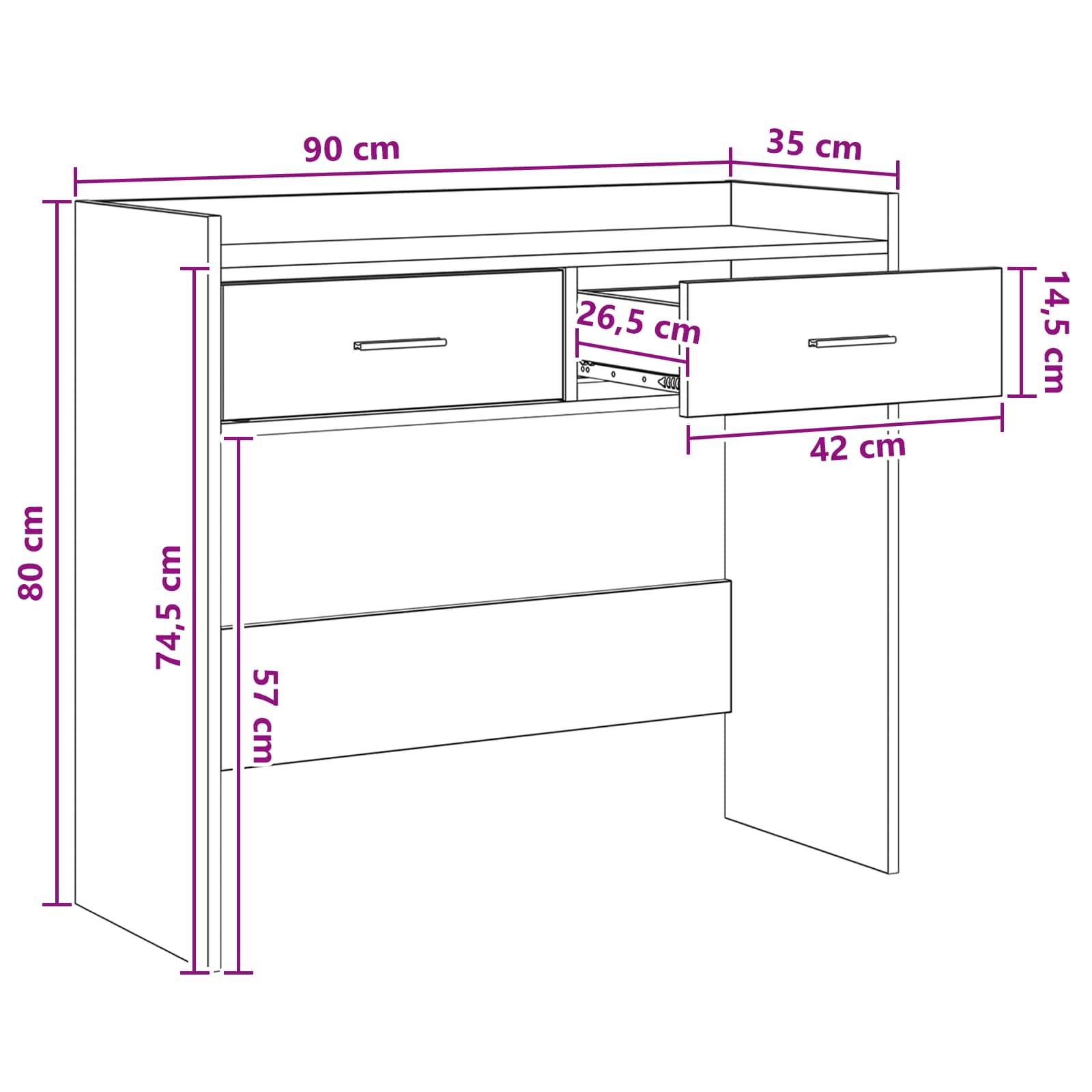 Konzolna stolica Staro drvo 90 x 35 x 80 cm Konstruirano drvo