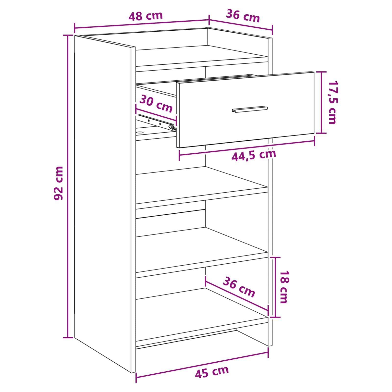 Ormar za cipele Betonska siva 48 x 36 x 92 cm Konstruirano drvo