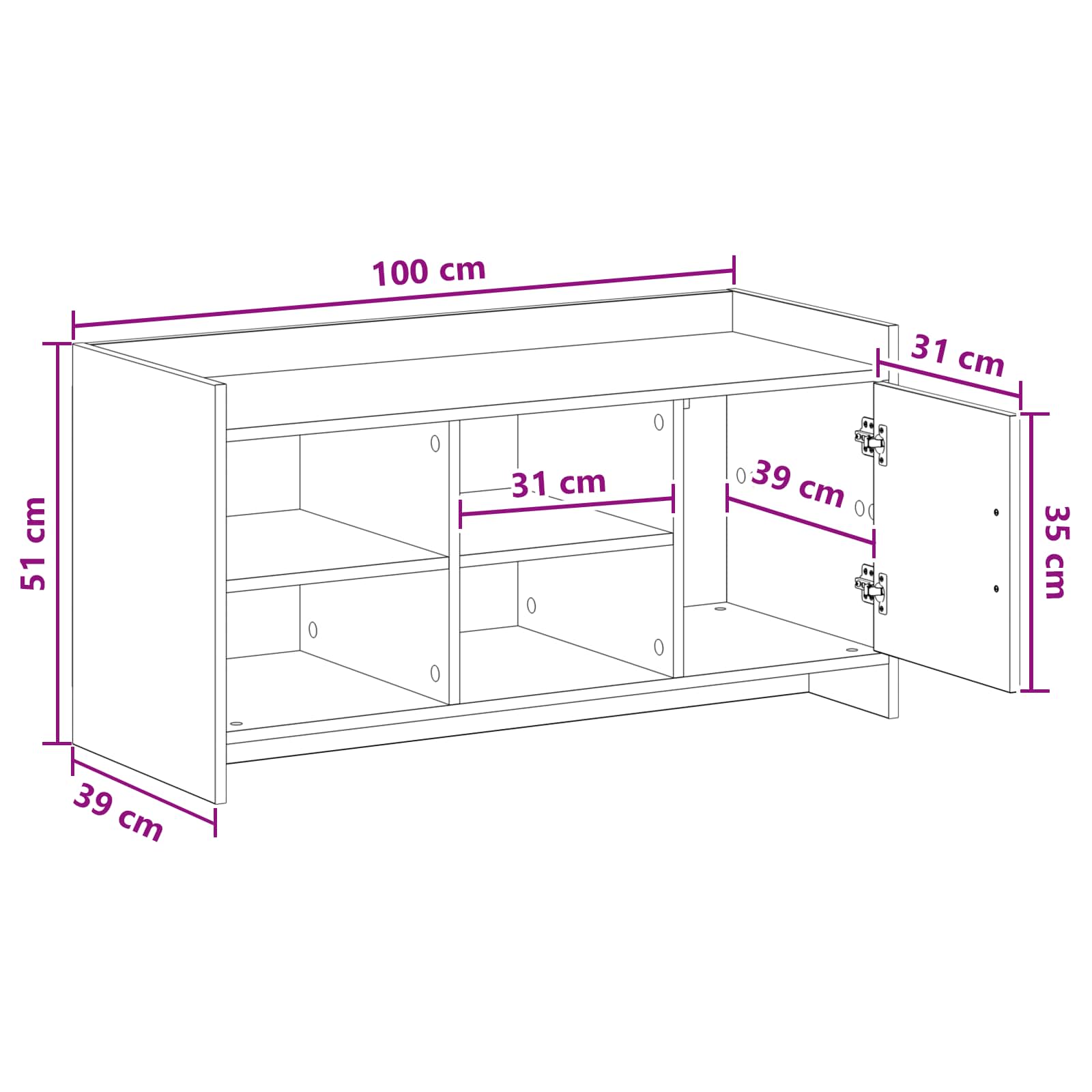 Ormar za cipele Crni hrast 100 x 39,5 x 51 cm Konstruirano drvo