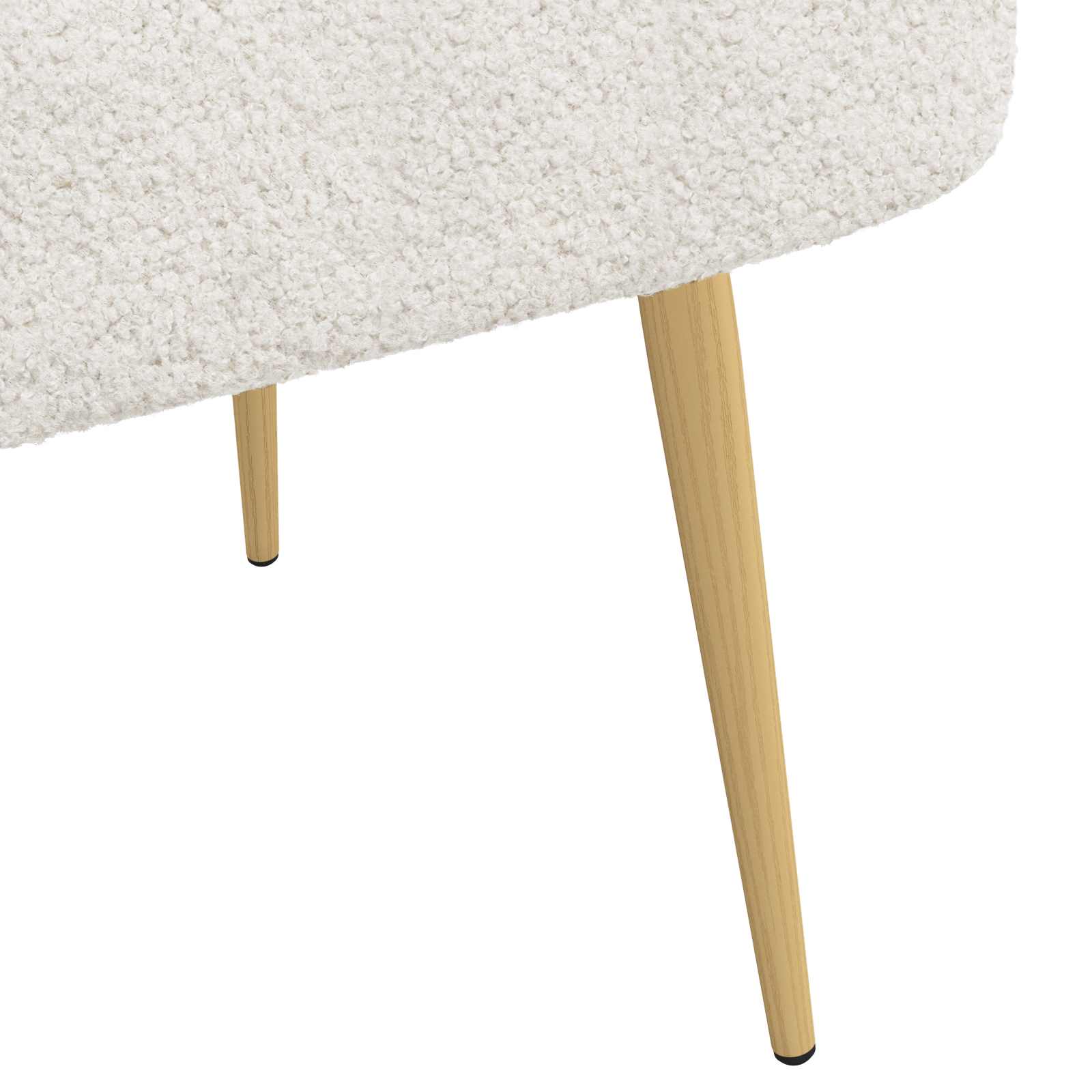 Oblikovana klupa s naslonjačem Krem 110 x 60 x 76 cm Bouclé