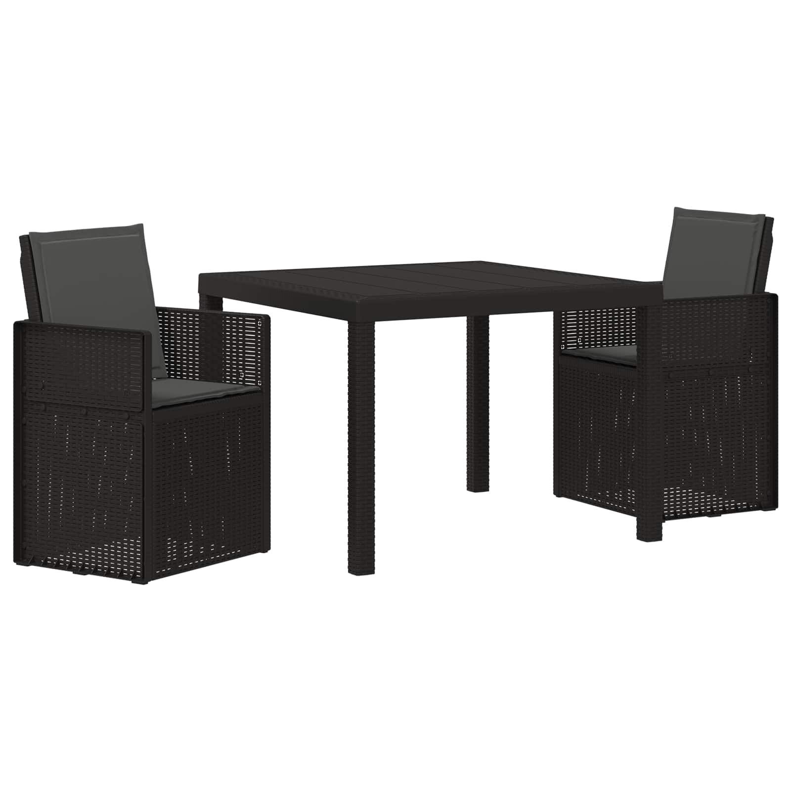 Vrtni set za objed s jastukom 3 pcs Antracit PP