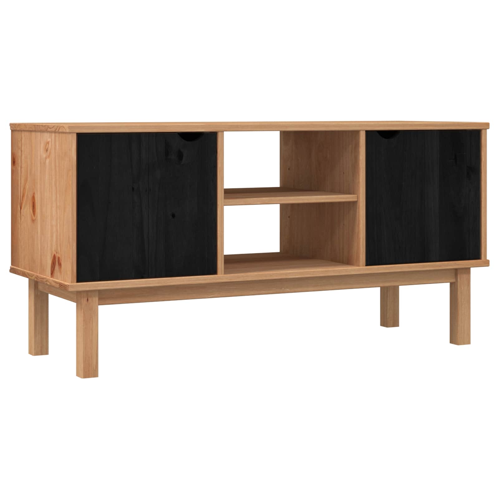 TV stalak OTTA 113,5 x 43 x 57 cm Crna Masivna borovina