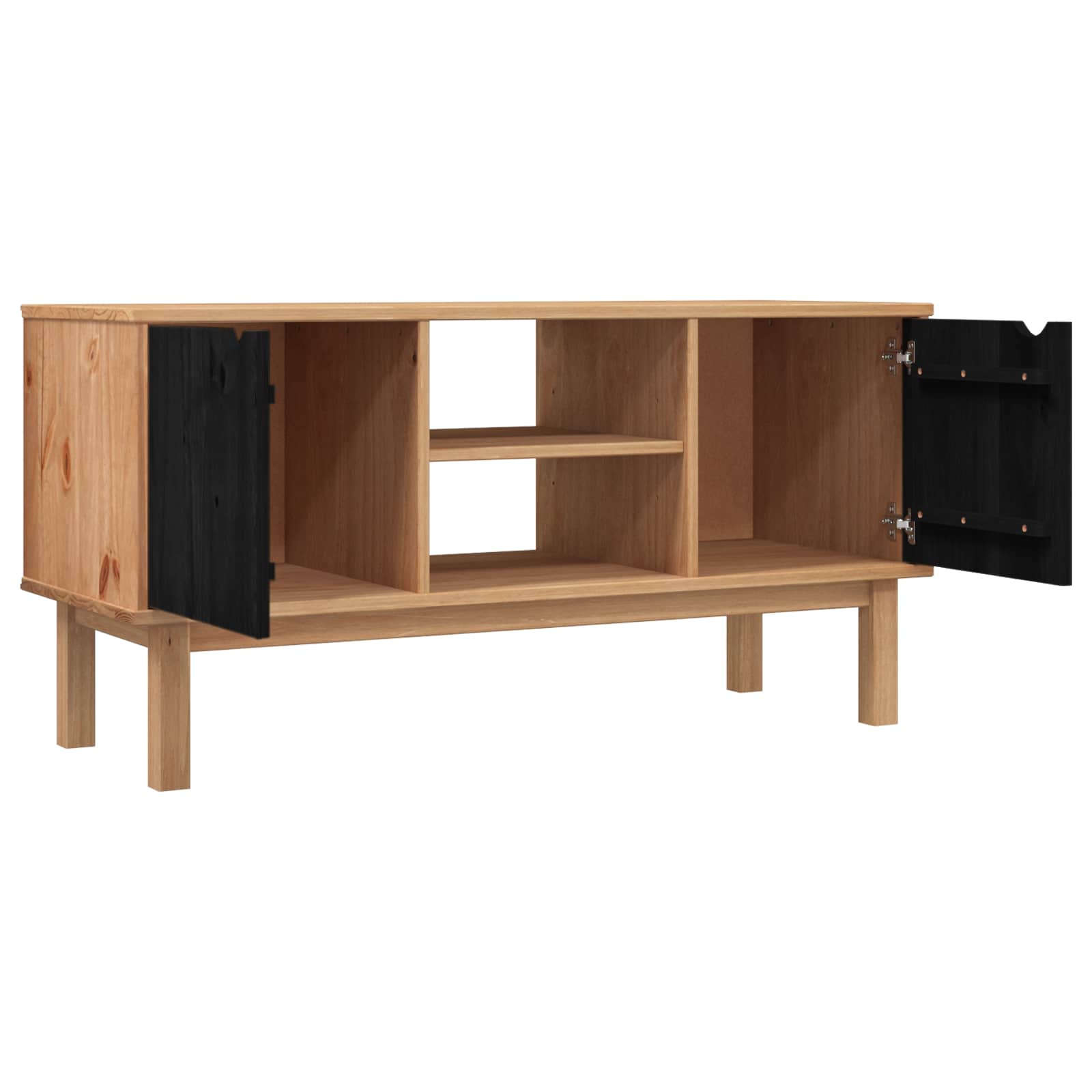 TV stalak OTTA 113,5 x 43 x 57 cm Crna Masivna borovina