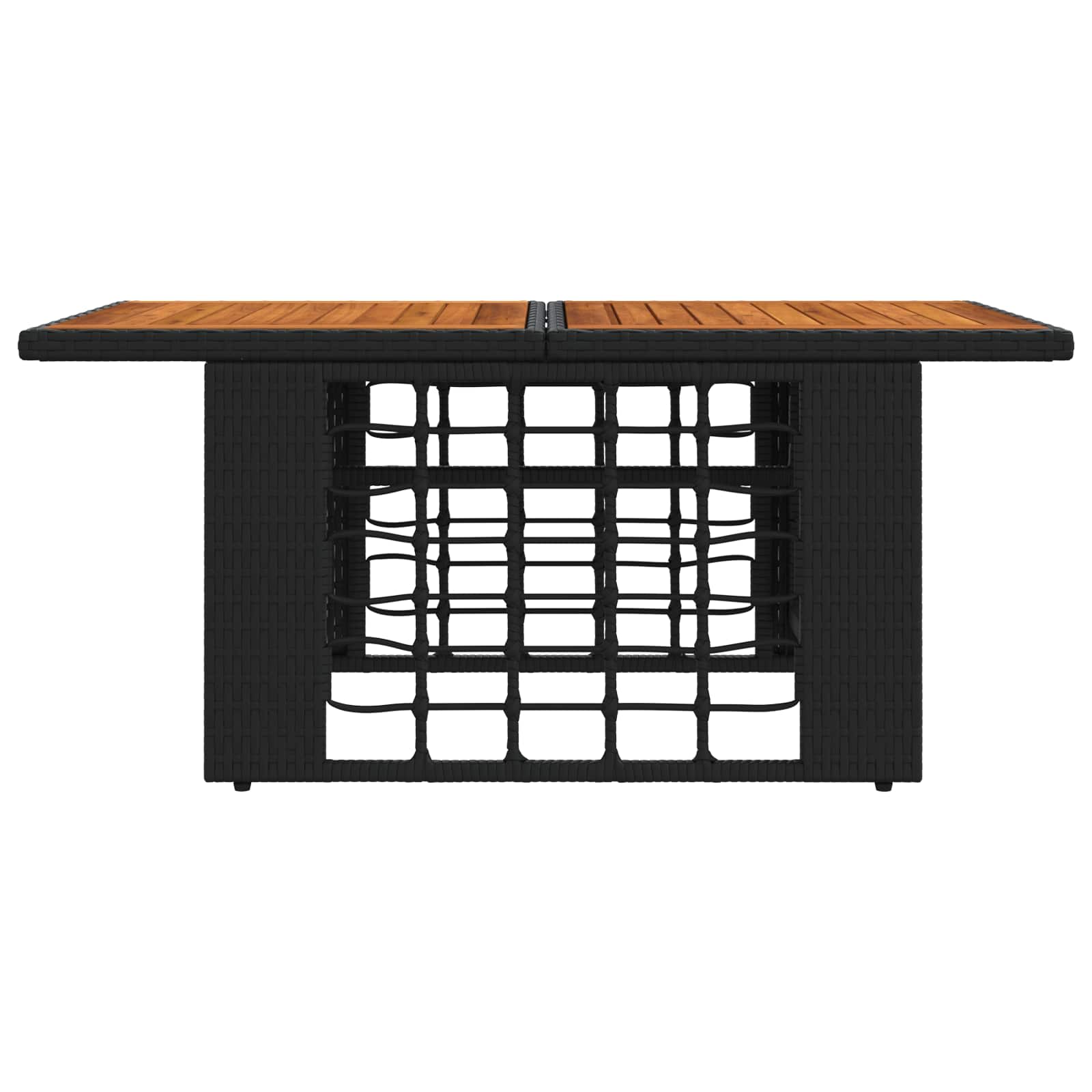 Stol za vrt Crna i prirodna 100 x 55 x 37 cm PE Rattan i Staklo