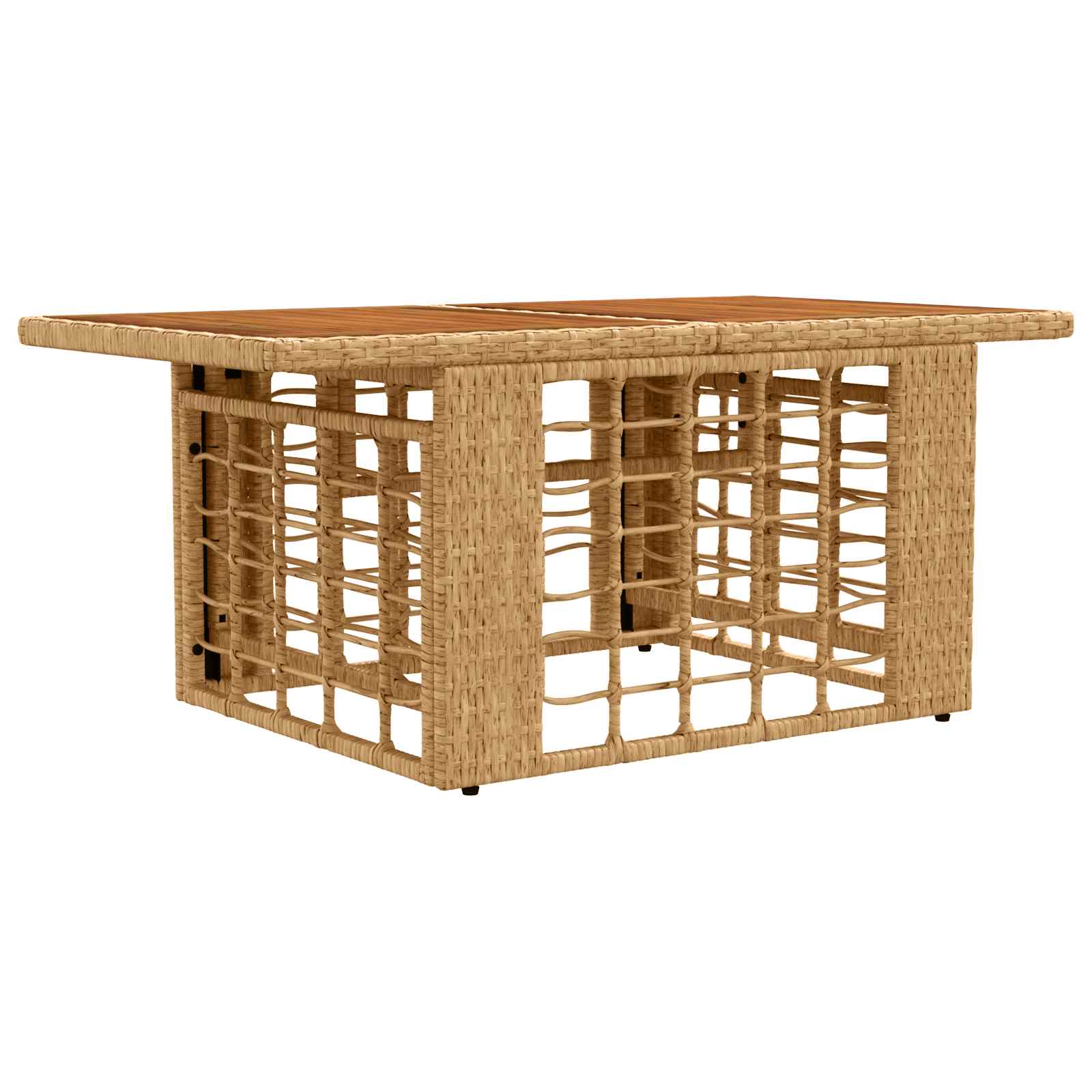 Stol za vrt Prirodna 100 x 55 x 37 cm PE Rattan i Staklo