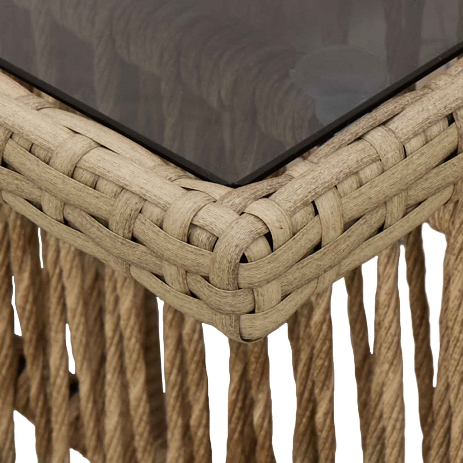 Stol za vrt Bež 100 x 55 x 37 cm PE Rattan i Staklo