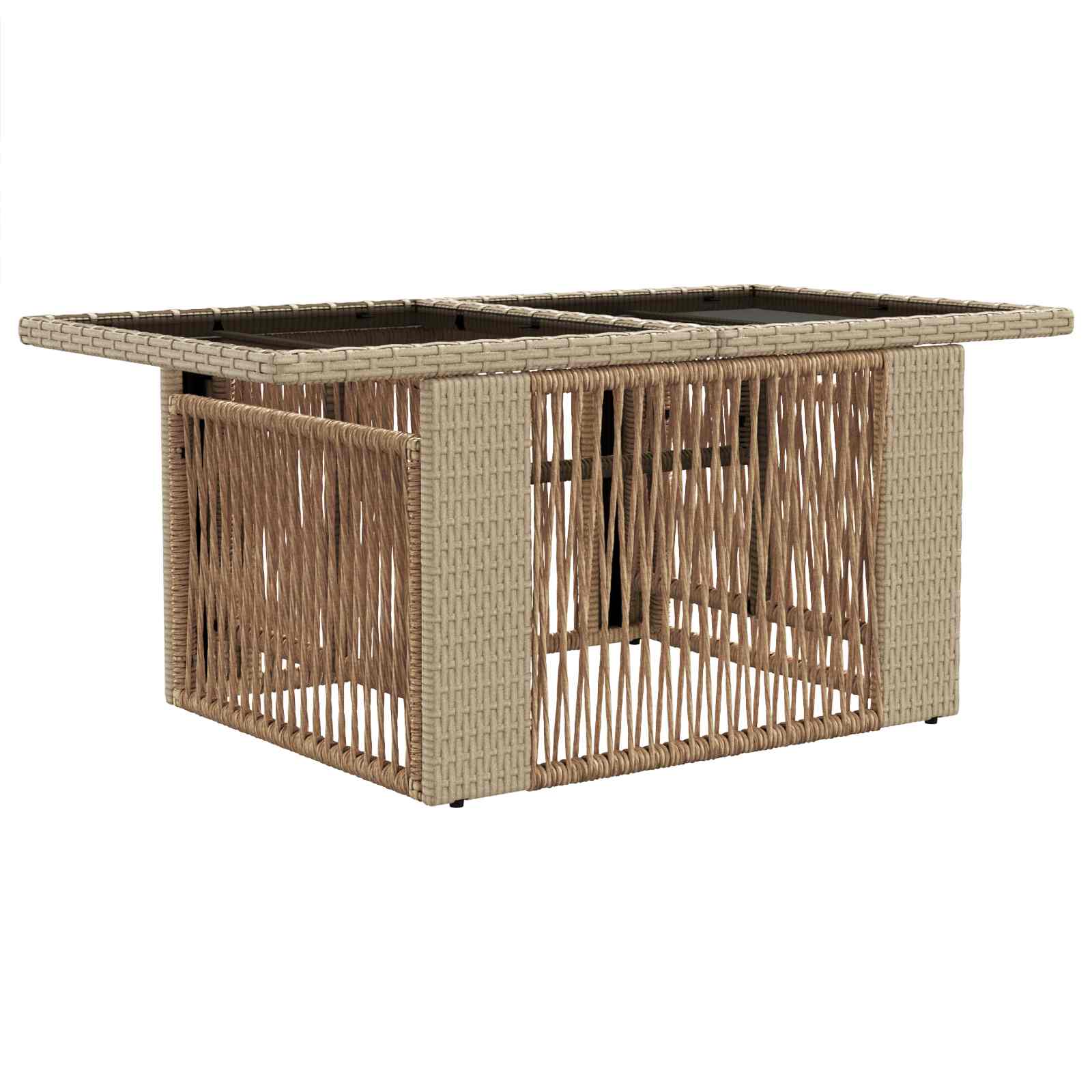 Stol za vrt Bež 100 x 55 x 37 cm PE Rattan i Staklo