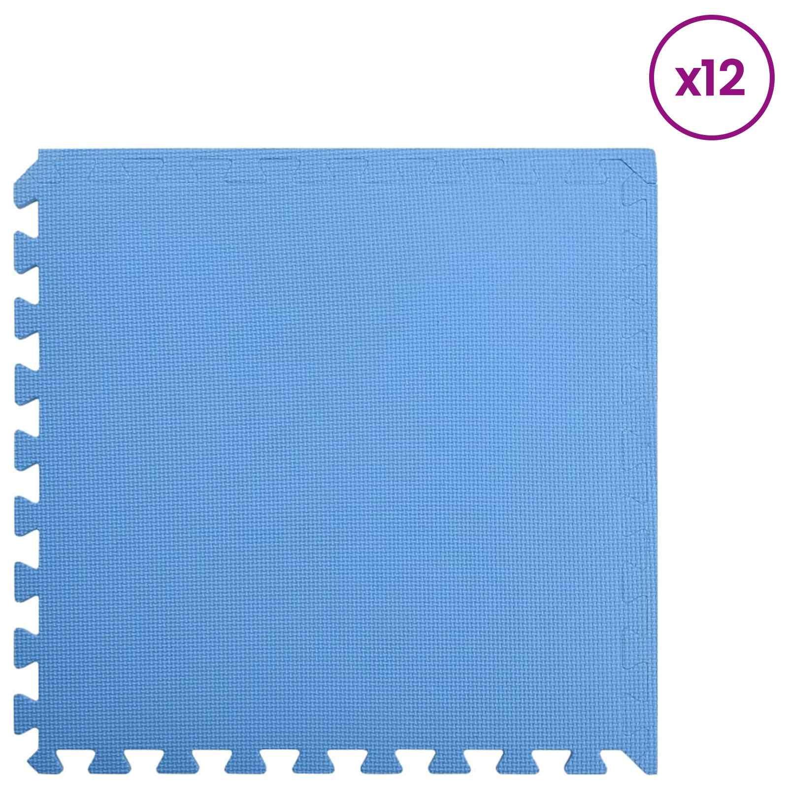 Podloga za bazen 12 pcs Plava 4,32 ㎡ EVA pjenasti materijal