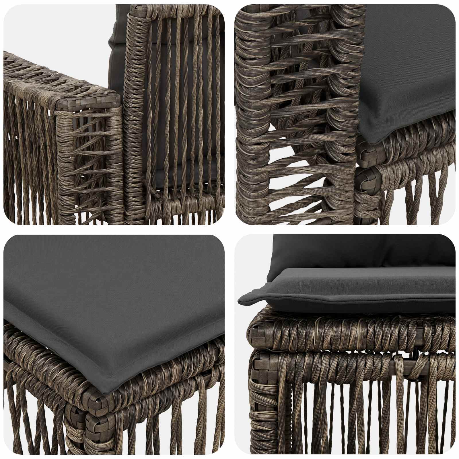 Sjedeća garnitura za vrt 12 pcs Siva i tamno siva poliratan