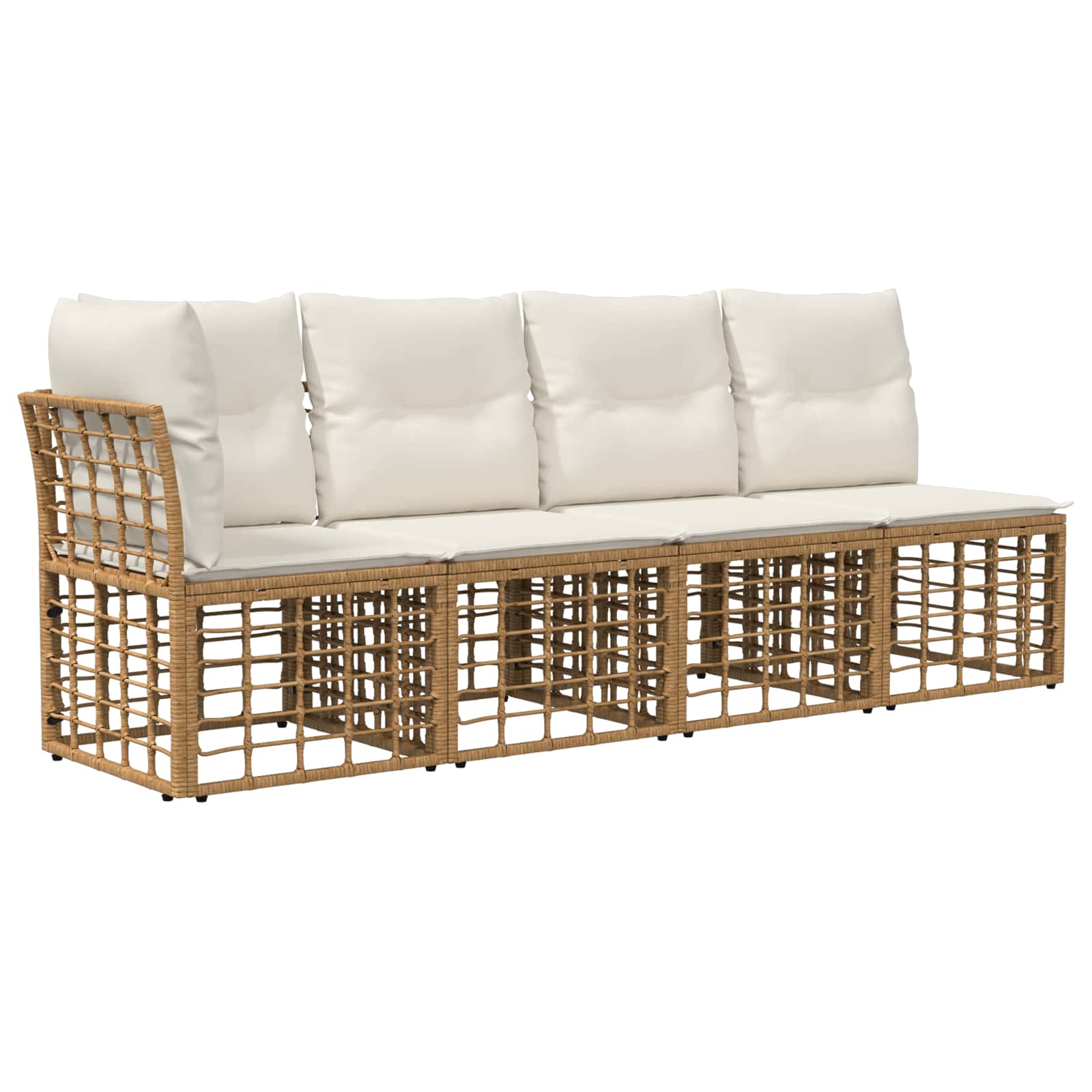 Set vanjskih sofa 11 pcs Prirodna i krema bijela Poliester