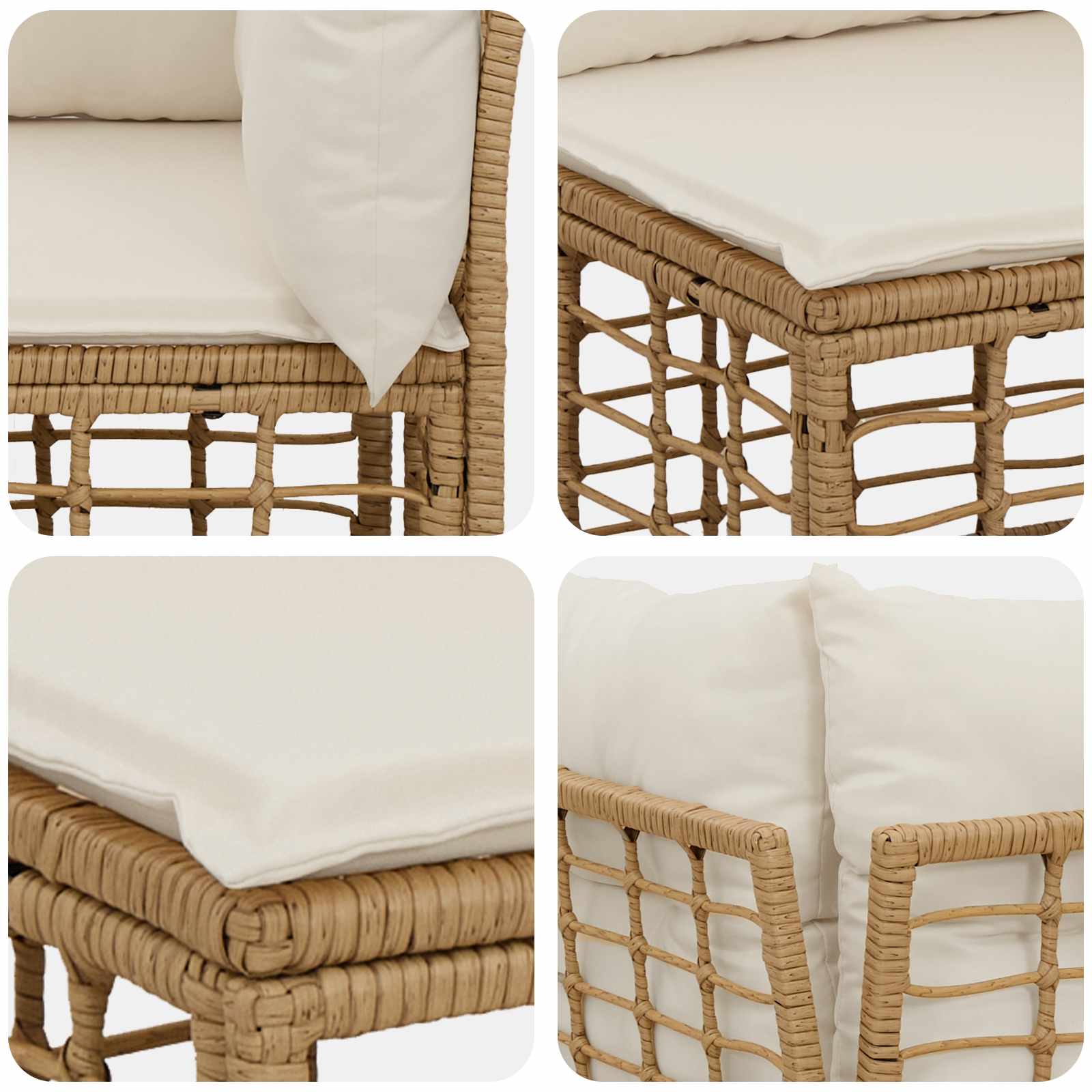 Set vanjskih sofa 12 pcs Prirodna i krema bijela Poliester