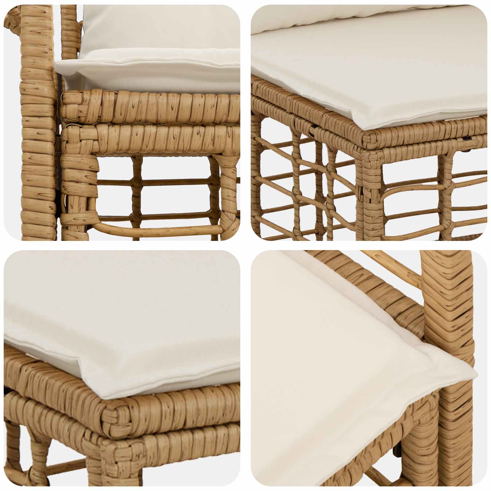 Set vanjskih sofa 11 pcs Prirodna i krema bijela Poliester