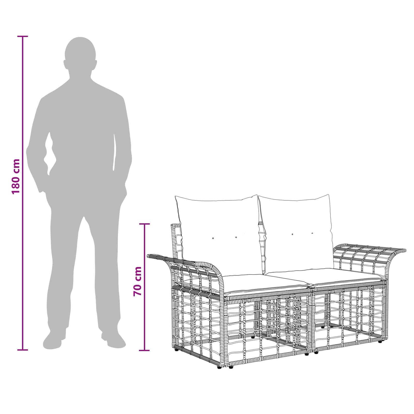 Set vanjskih sofa 11 pcs Prirodna i krema bijela Poliester