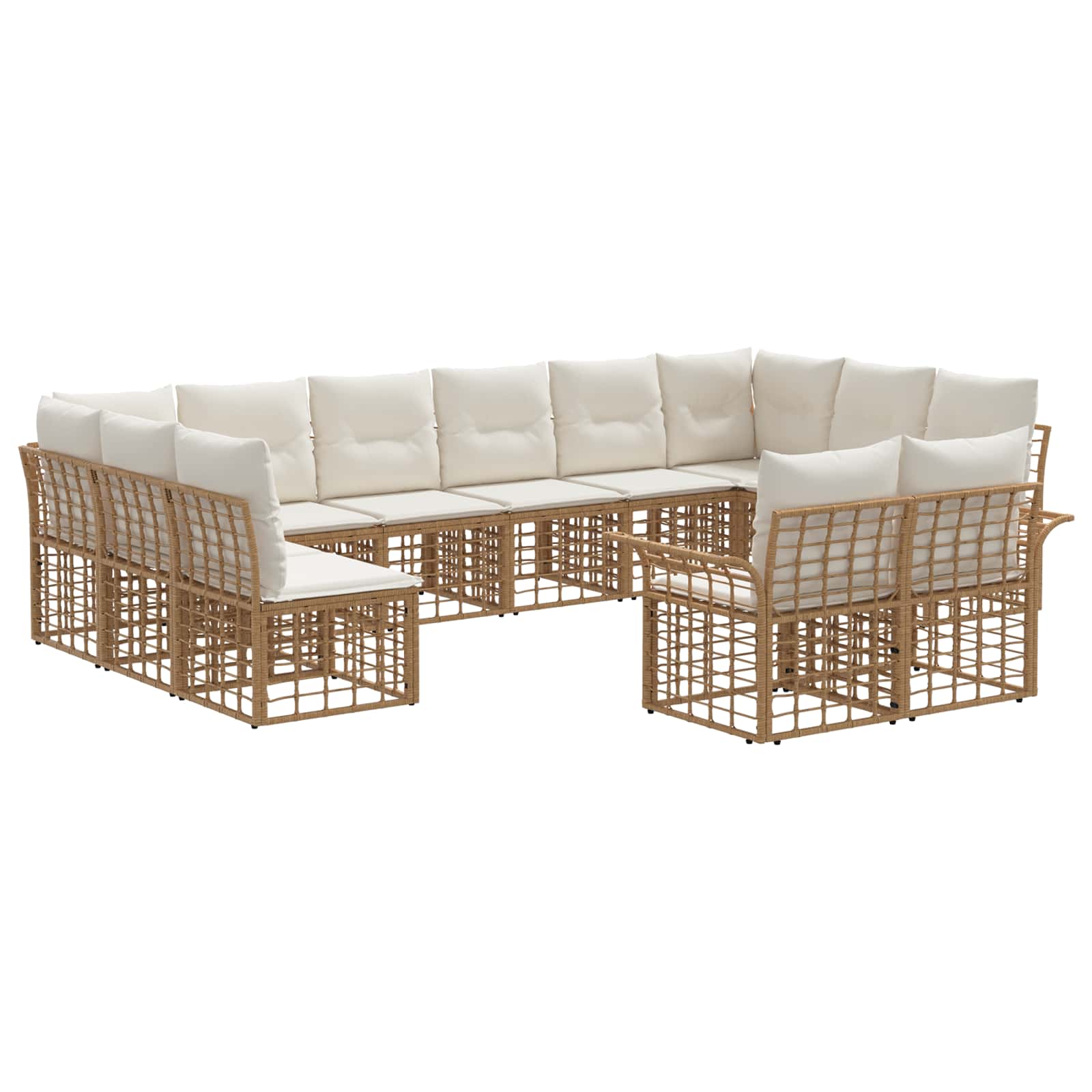 Set vanjskih sofa 12 pcs Prirodna i krema bijela Poliester