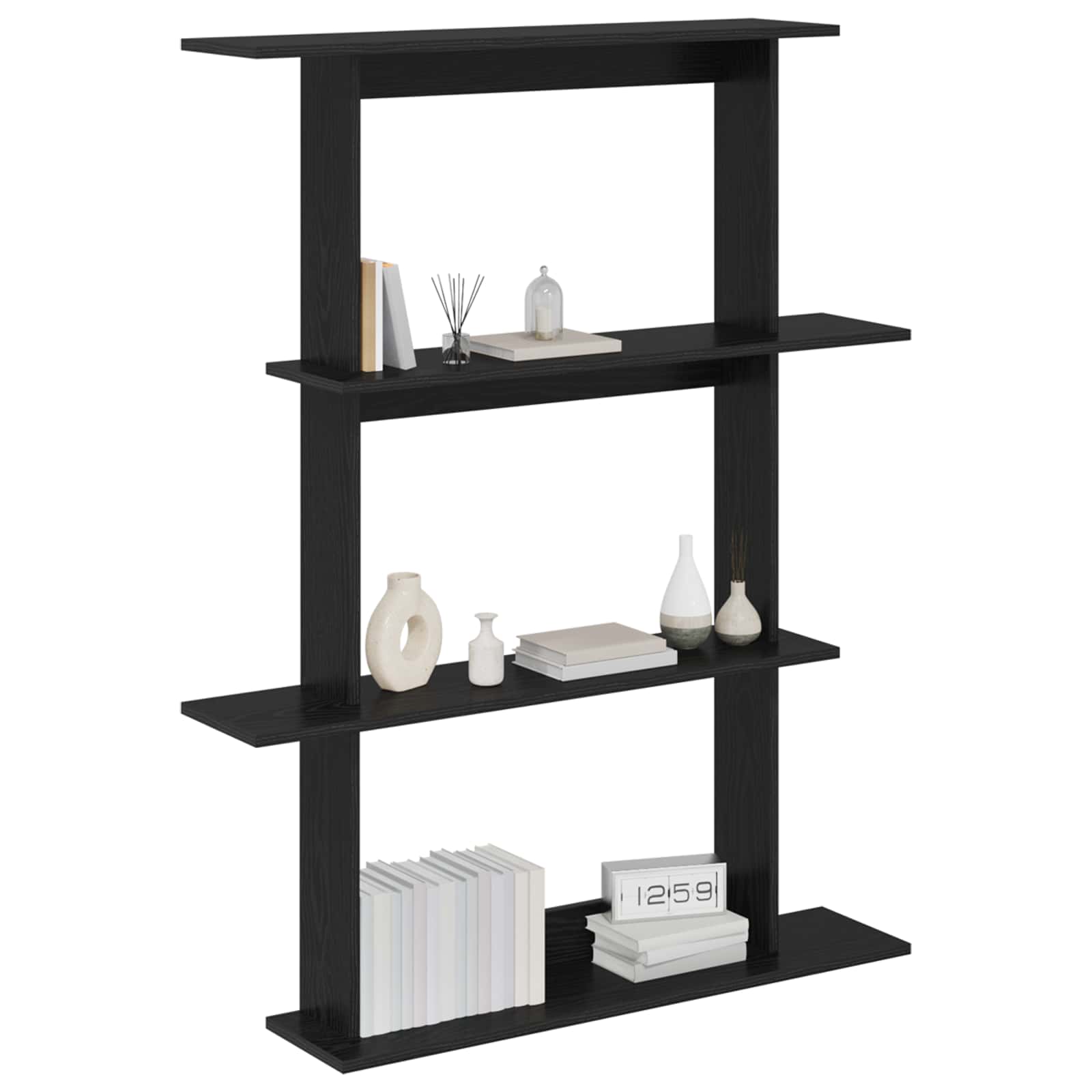 Polica zidna Crna 100 x 20 x 126 cm Konstruirano drvo